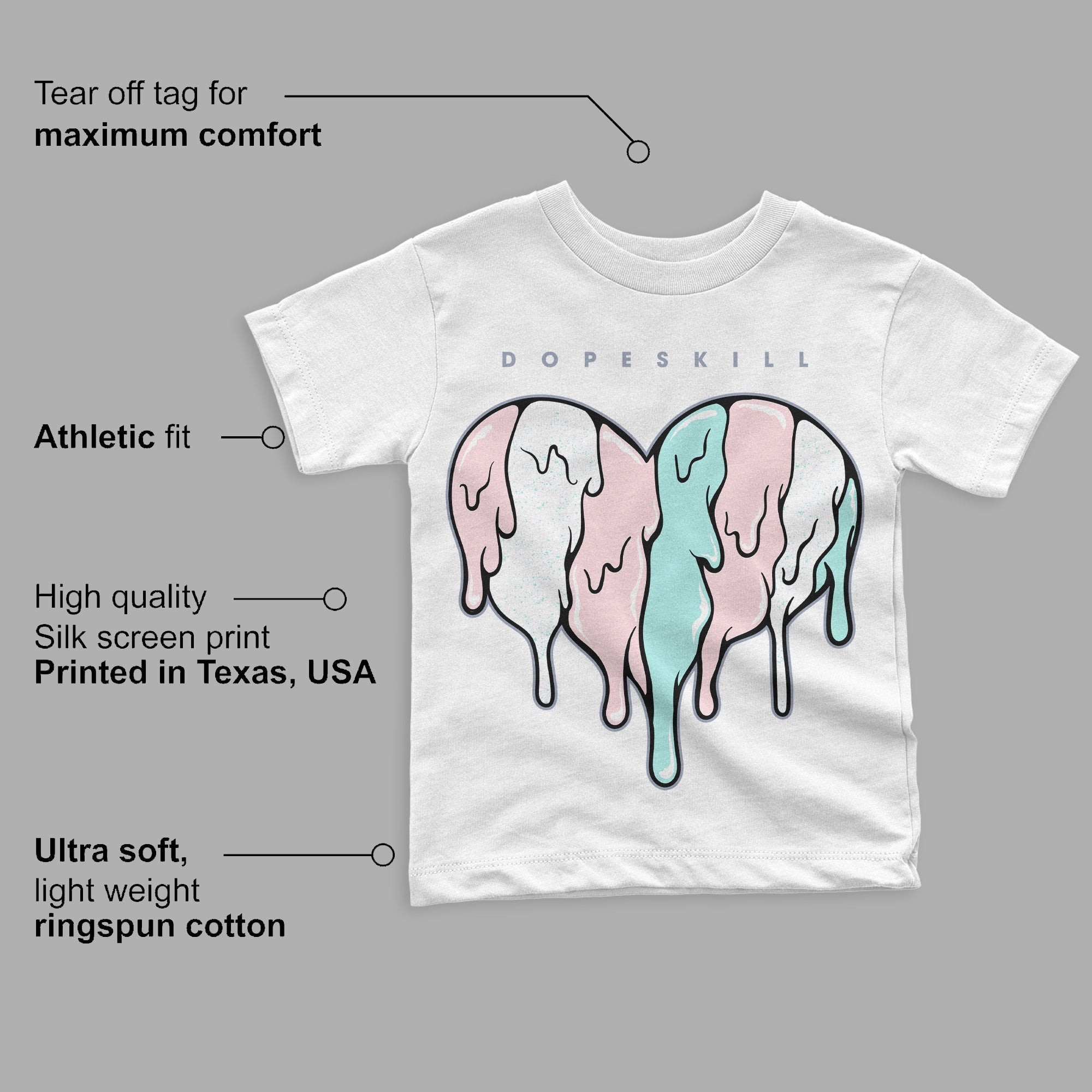 Easter 5s superstreetwear Toddler Kids T-shirt Slime Drip Heart Graphic