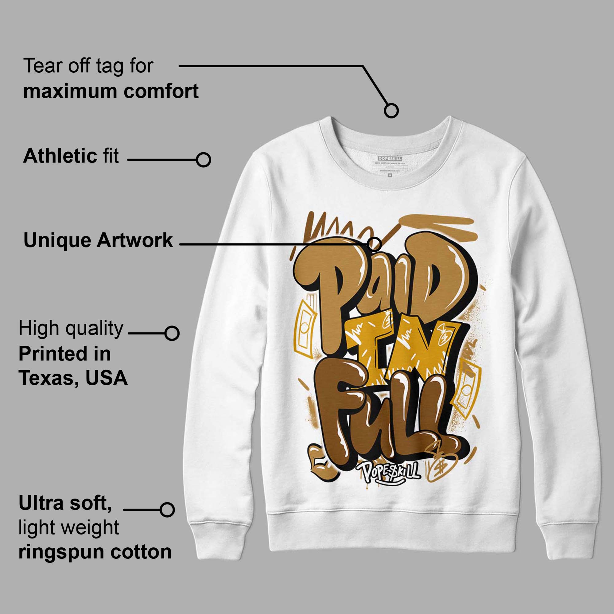 Wheat 13s superstreetwear Sweatshirt New Paid In Full Graphic