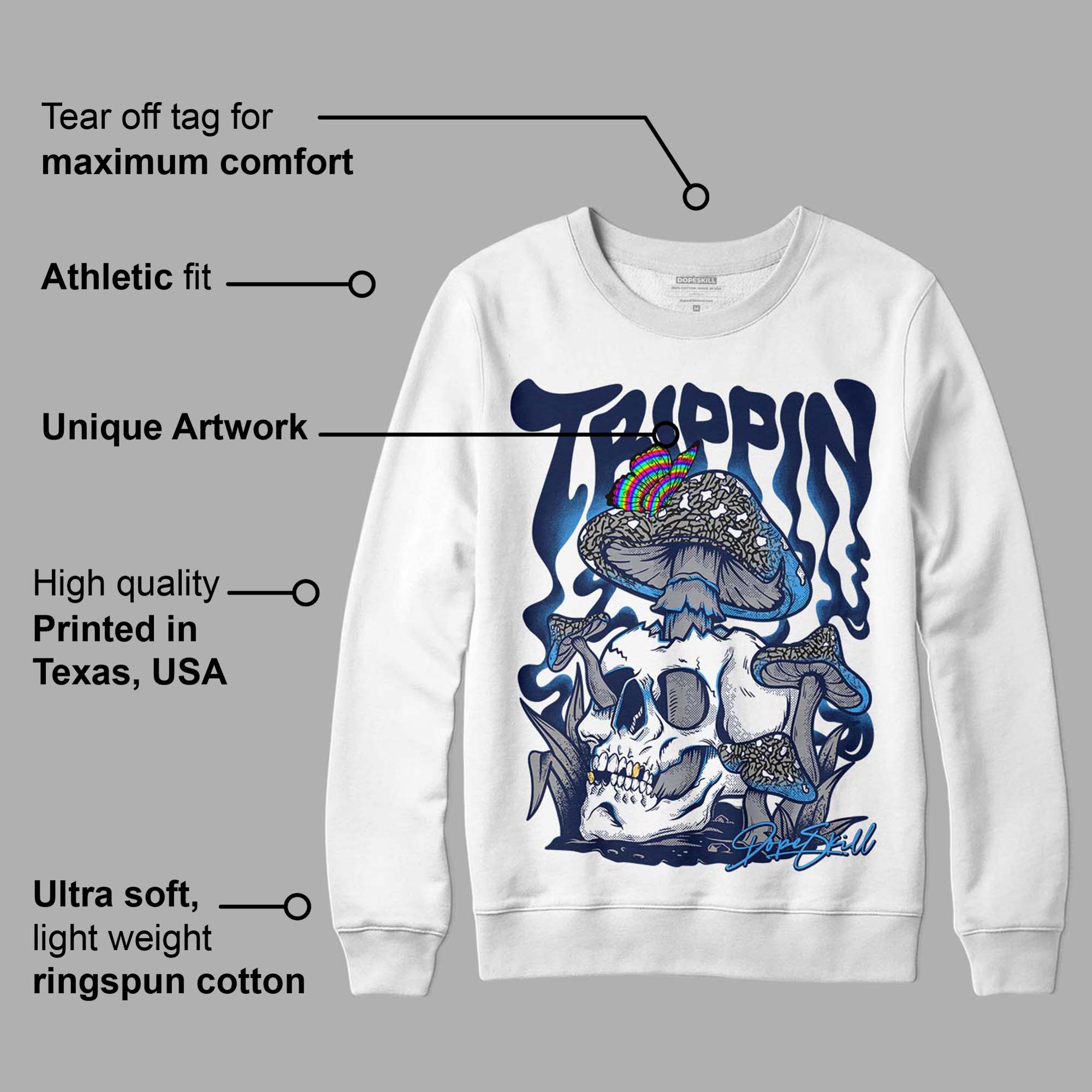 Midnight Navy 3s superstreetwear Sweatshirt Trippin Graphic