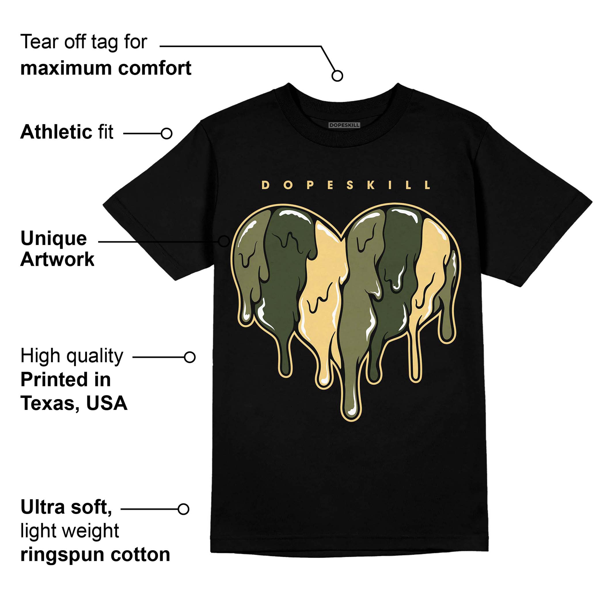 Craft Olive 4s superstreetwear T-Shirt Slime Drip Heart Graphic