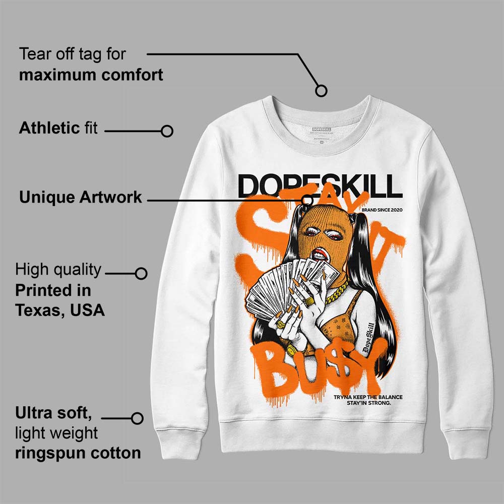 Orange Black White superstreetwear Sweatshirt Stay It Busy Graphic