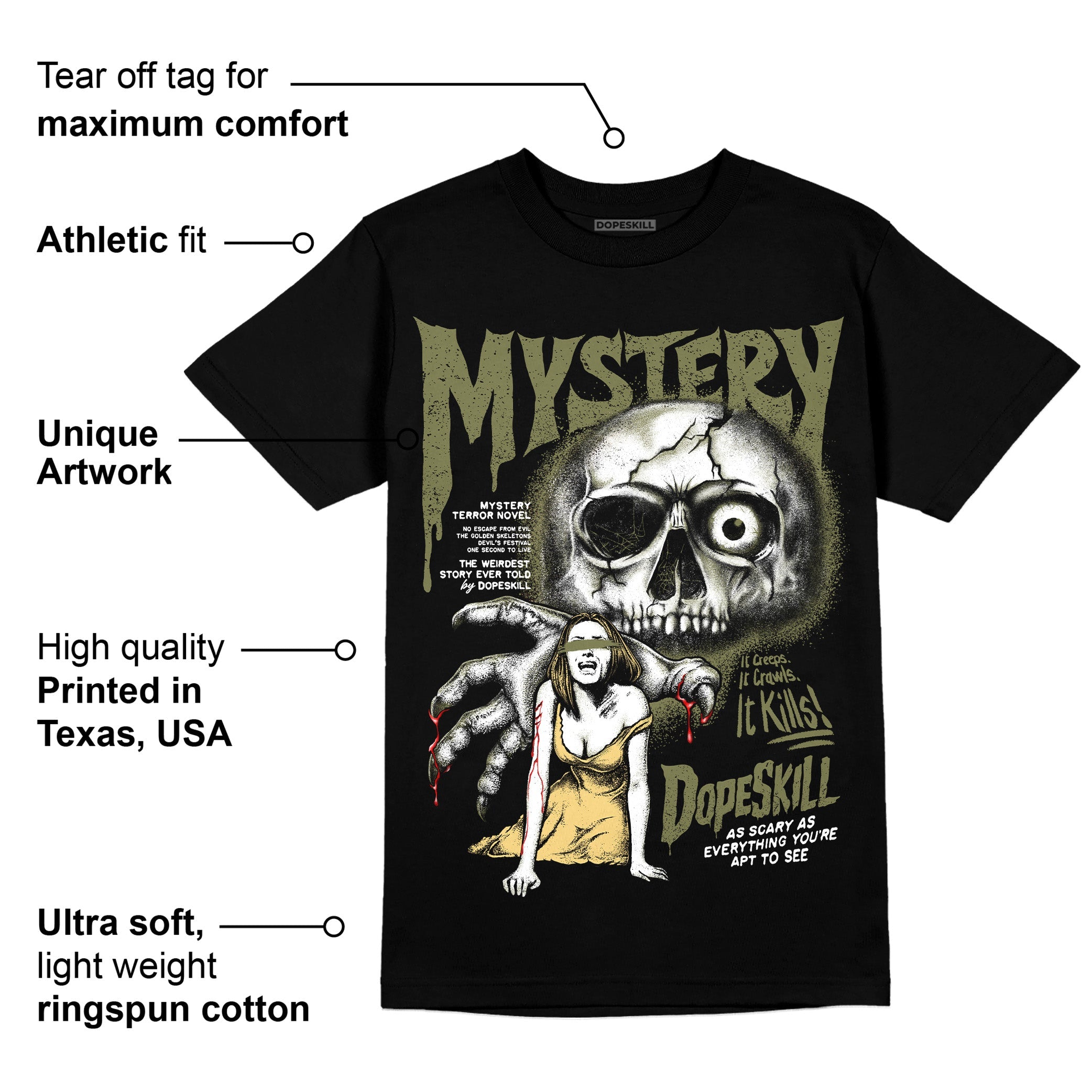 Craft Olive 4s superstreetwear T-Shirt Mystery Ghostly Grasp Graphic
