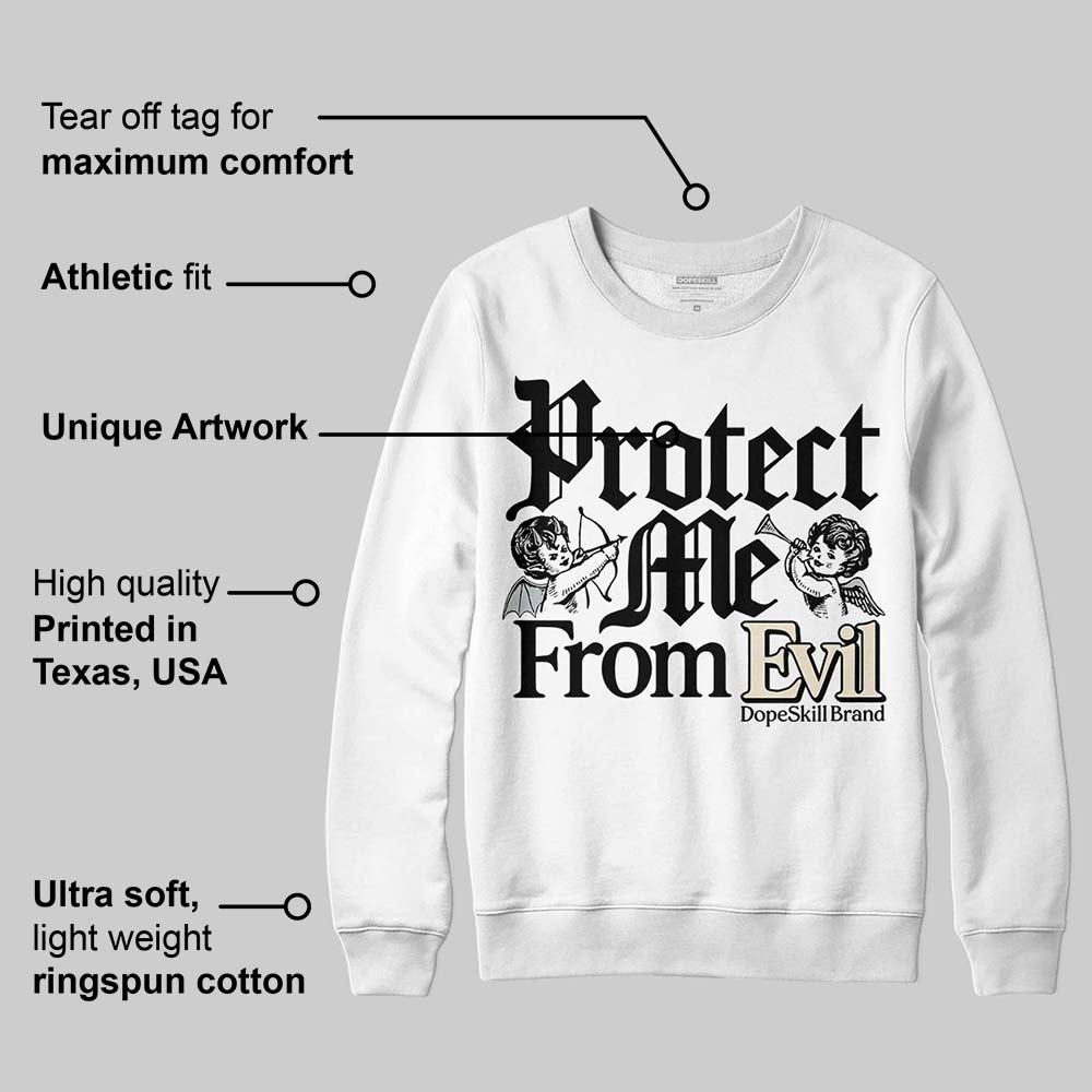 Reverse Metallic 5s superstreetwear Sweatshirt Protect Me From Evil Graphic