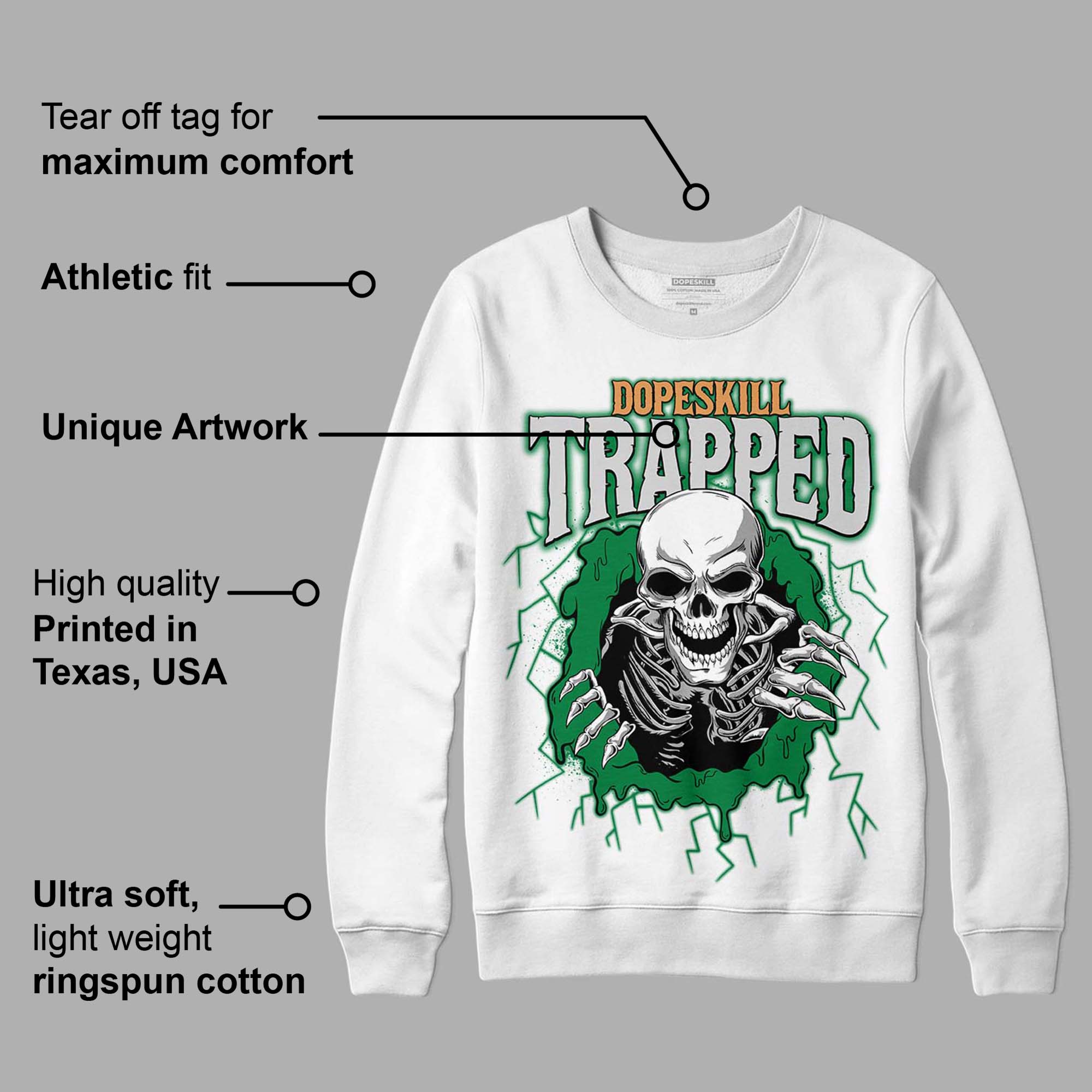 Pine Green 4s superstreetwear Sweatshirt Trapped Halloween Graphic