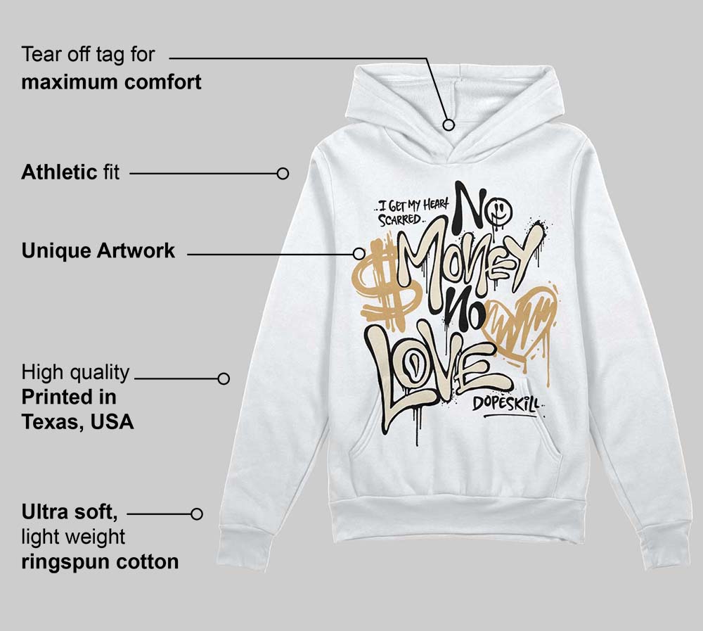 Reverse Metallic 5s superstreetwear Hoodie Sweatshirt No Money No Love Typo Graphic