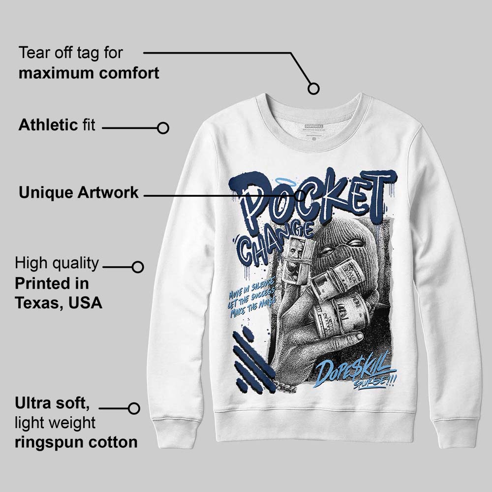 Summit White Navy 4s superstreetwear Sweatshirt Pocket Change Graphic