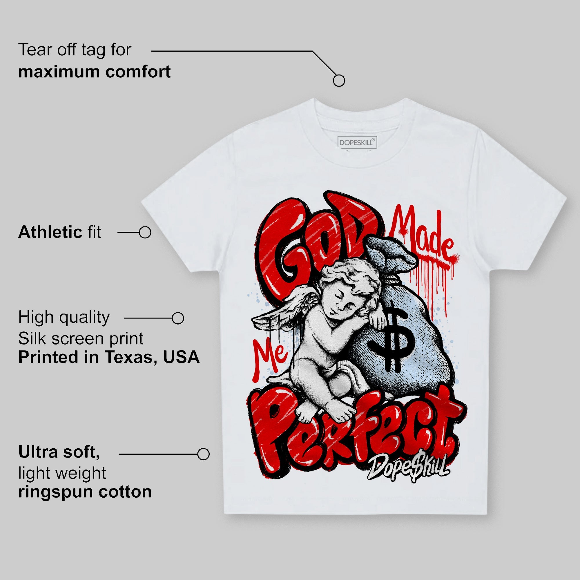 Cherry 11s superstreetwear Toddler Kids T-shirt God Made Me Perfect Graphic
