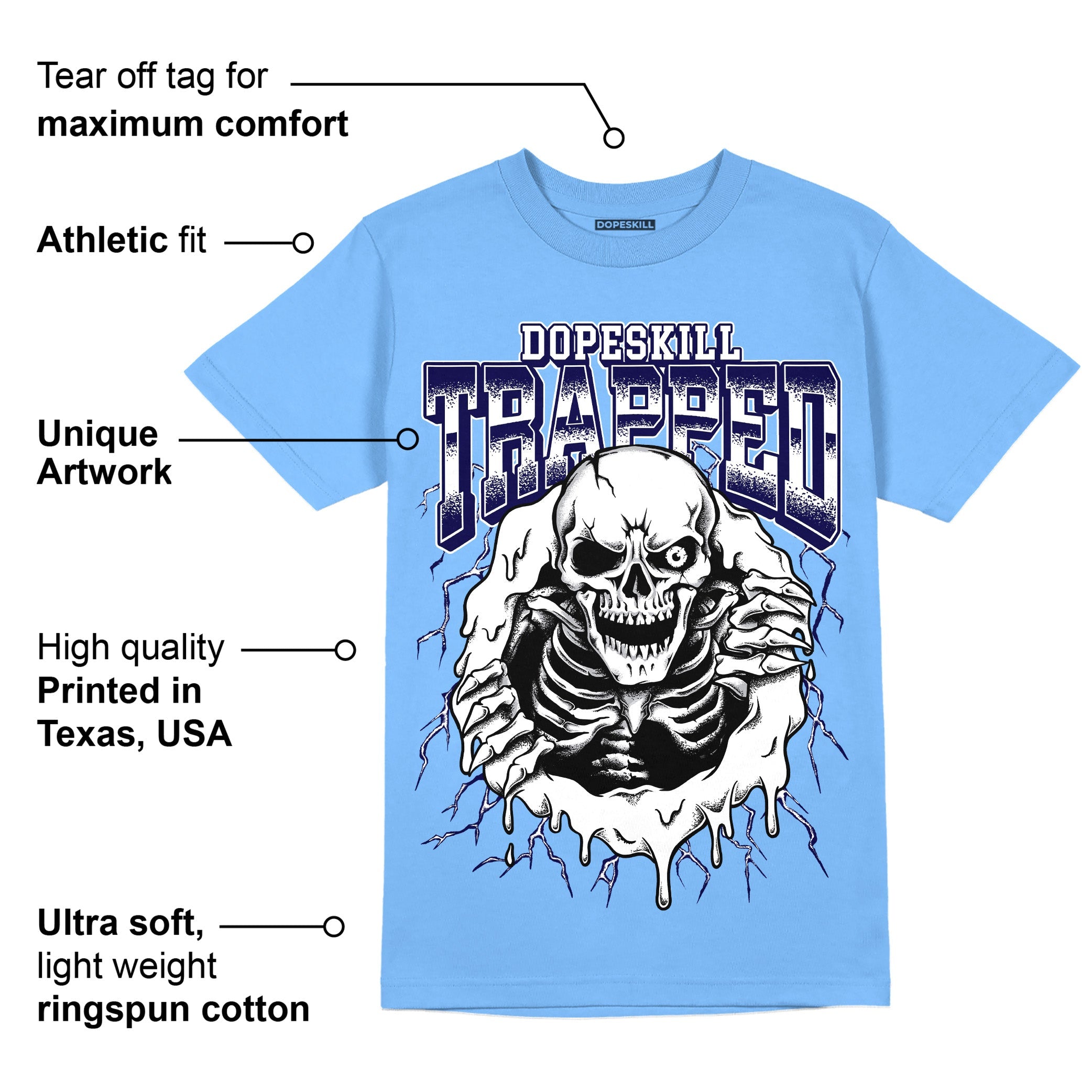 AJ 6 University Blue superstreetwear University Blue T-Shirt Trapped Halloween Graphic