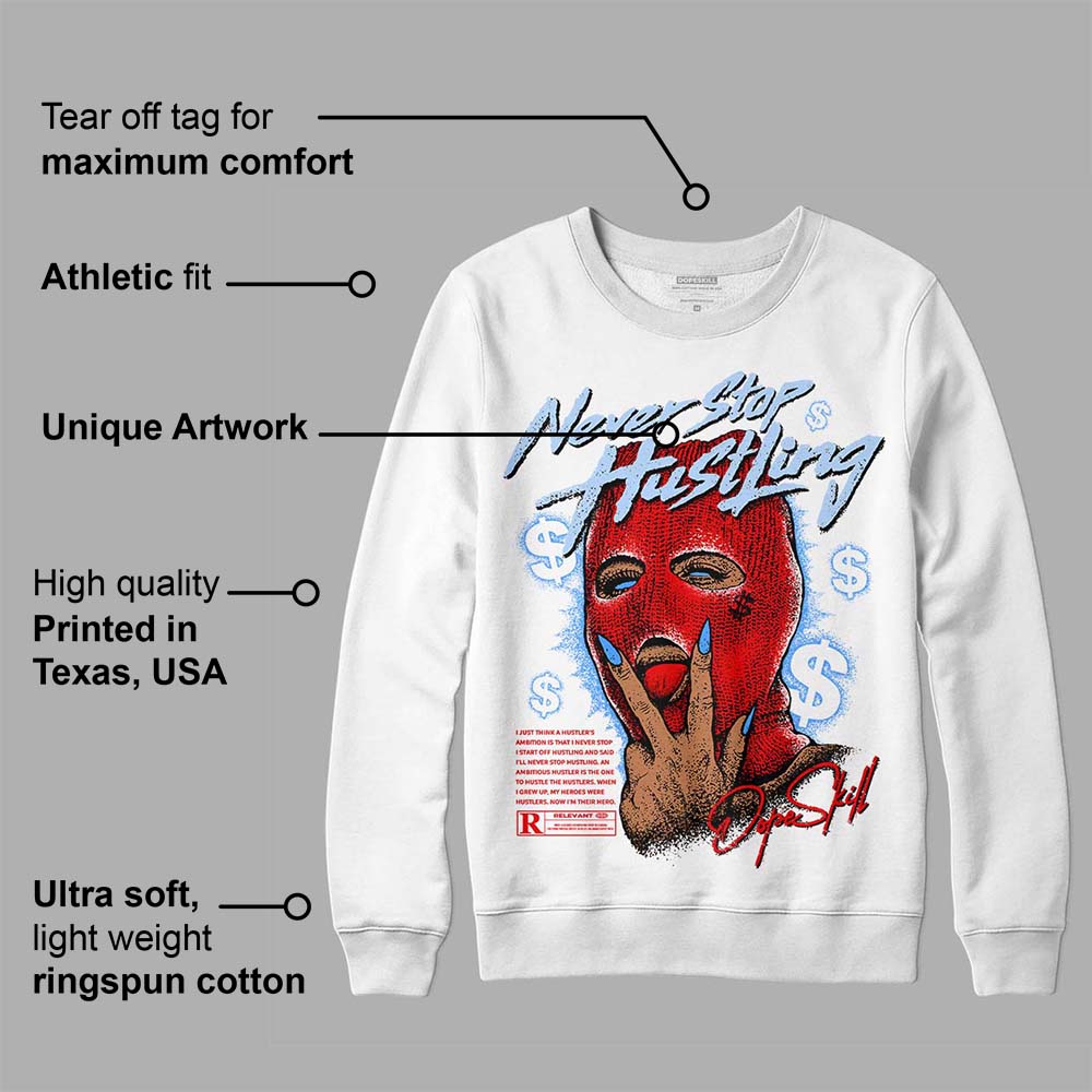 Cherry 11s superstreetwear Sweatshirt Never Stop Hustling Graphic