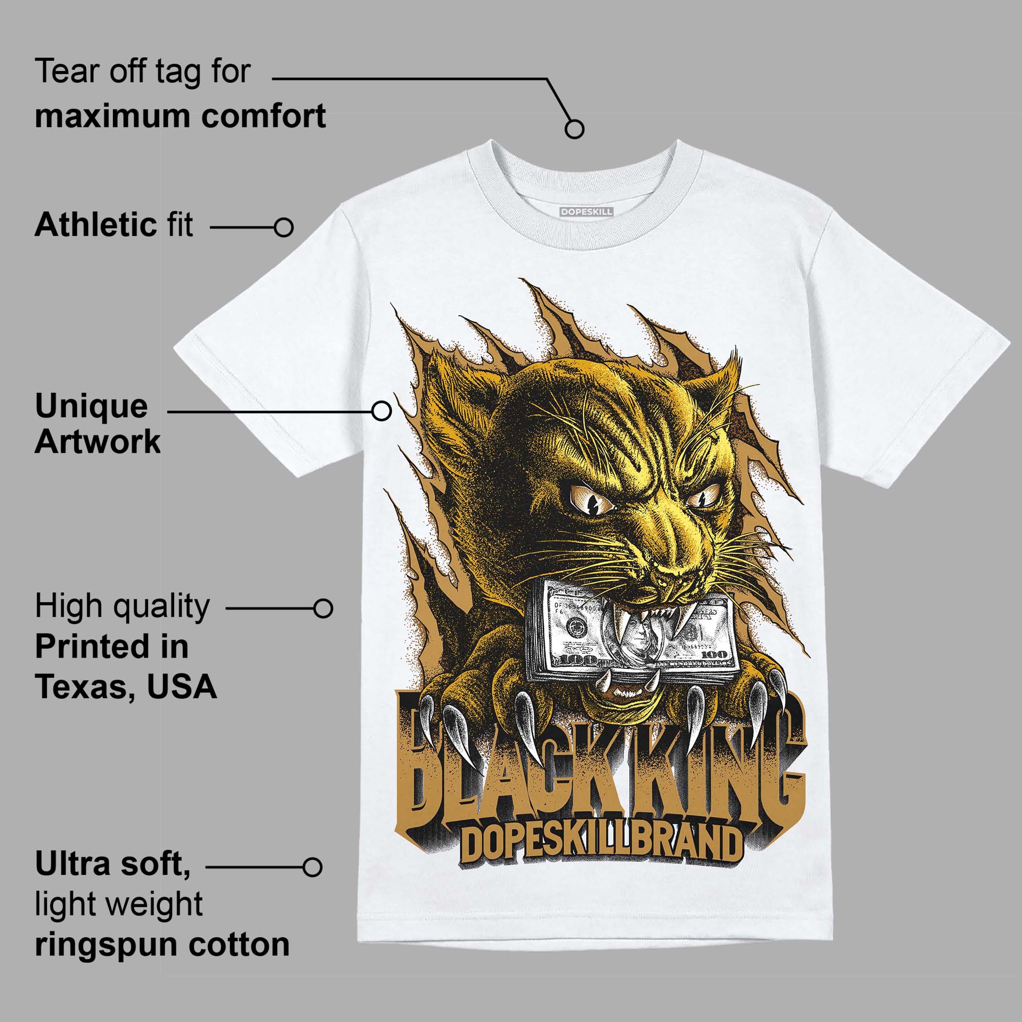 Wheat 13s superstreetwear T-Shirt Black King Graphic