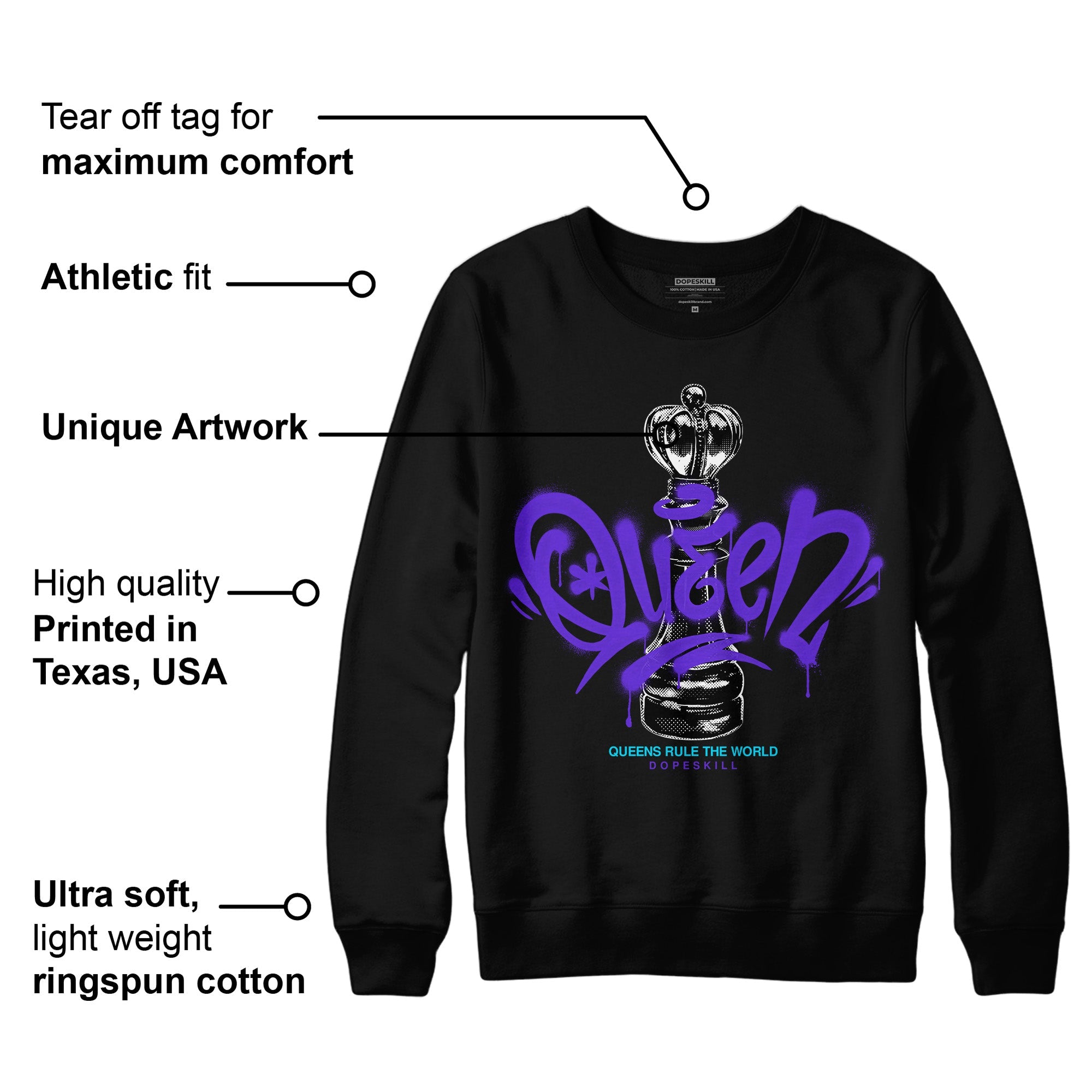 Aqua 6s superstreetwear Sweatshirt Queen Chess Graphic