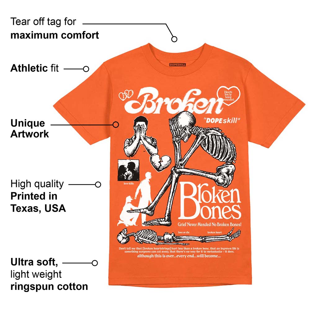 Georgia Peach 3s superstreetwear Orange T-shirt Broken Bones Graphic
