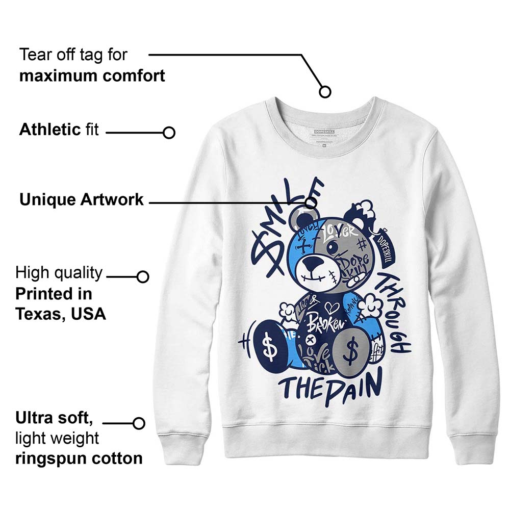 AJ Spizike White Obsidian superstreetwear Sweatshirt Smile Through The Pain Graphic