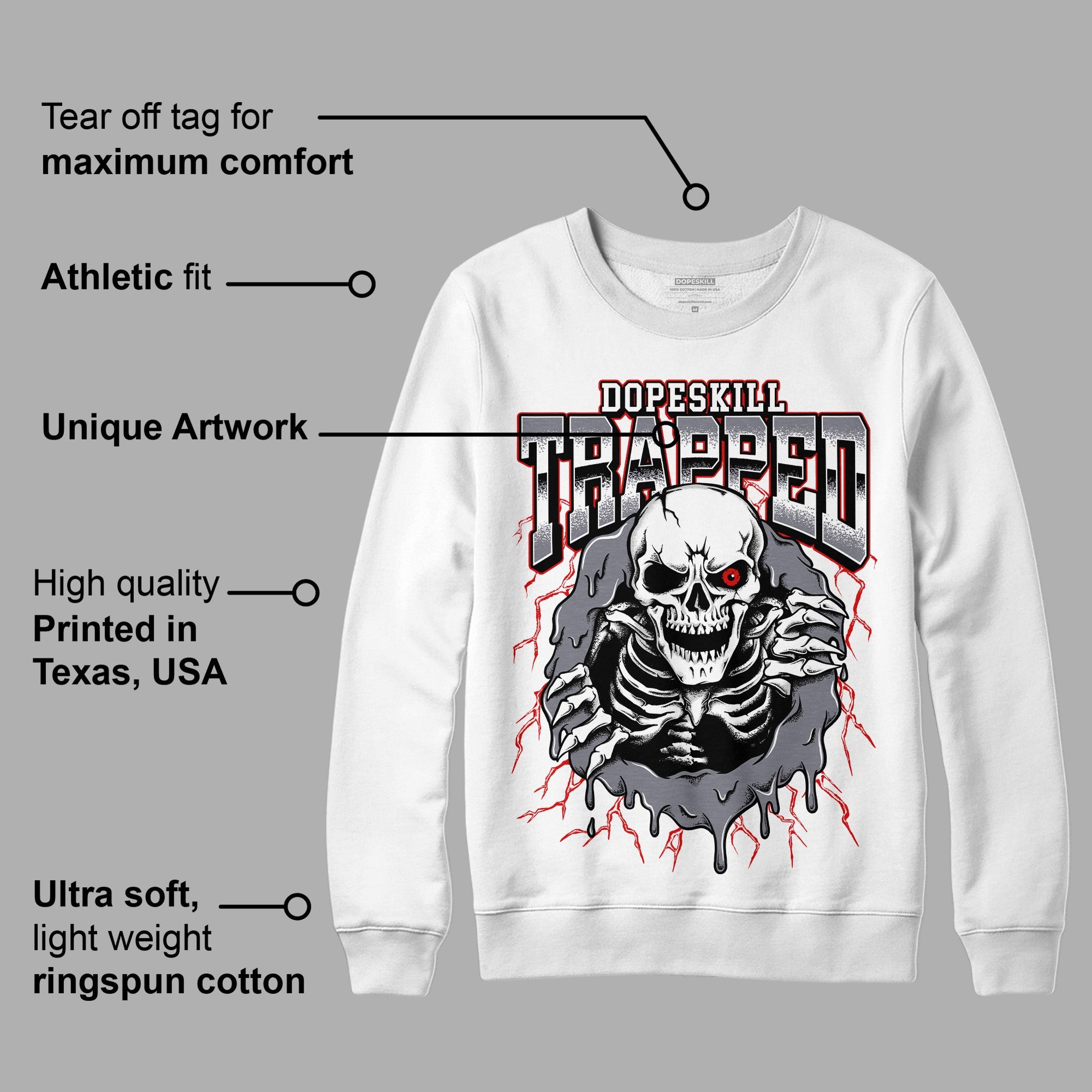 Fire Red 9s superstreetwear Sweatshirt Trapped Halloween Graphic