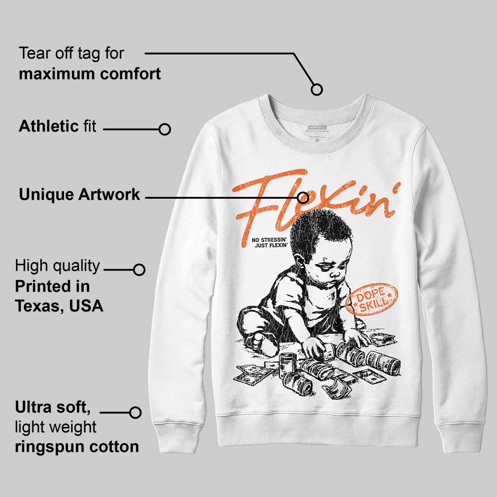 Orange Black White superstreetwear Sweatshirt Flexin' Graphic