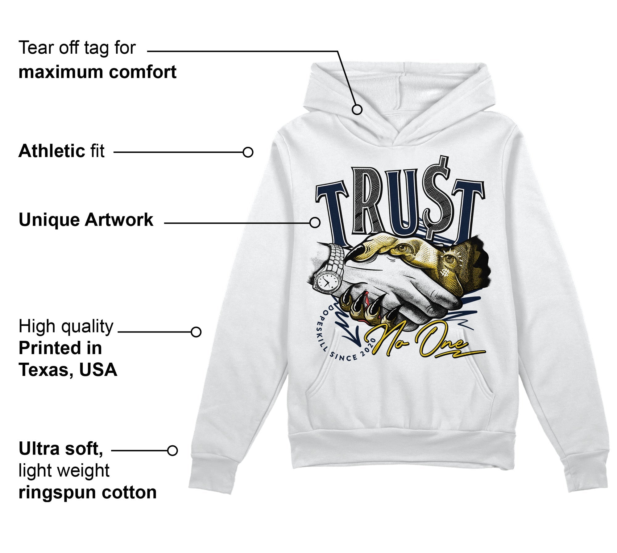 Michigan Dunks superstreetwear Hoodie Sweatshirt Trust No One Graphic