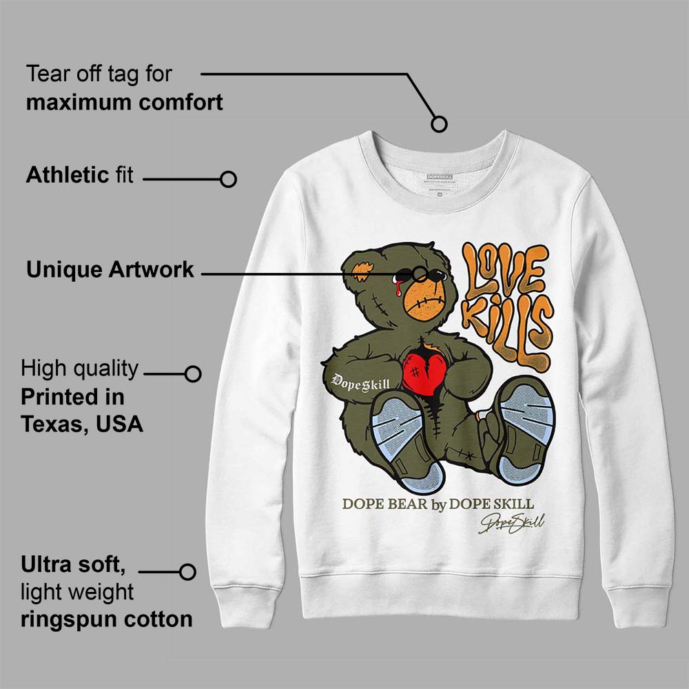 Olive 5s superstreetwear Sweatshirt Love Kills Graphic