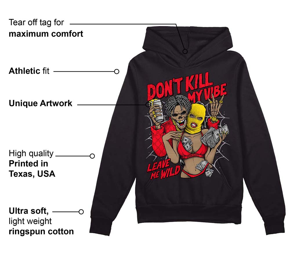 Red Thunder 4s superstreetwear Hoodie Sweatshirt Don't Kill My Vibe Graphic