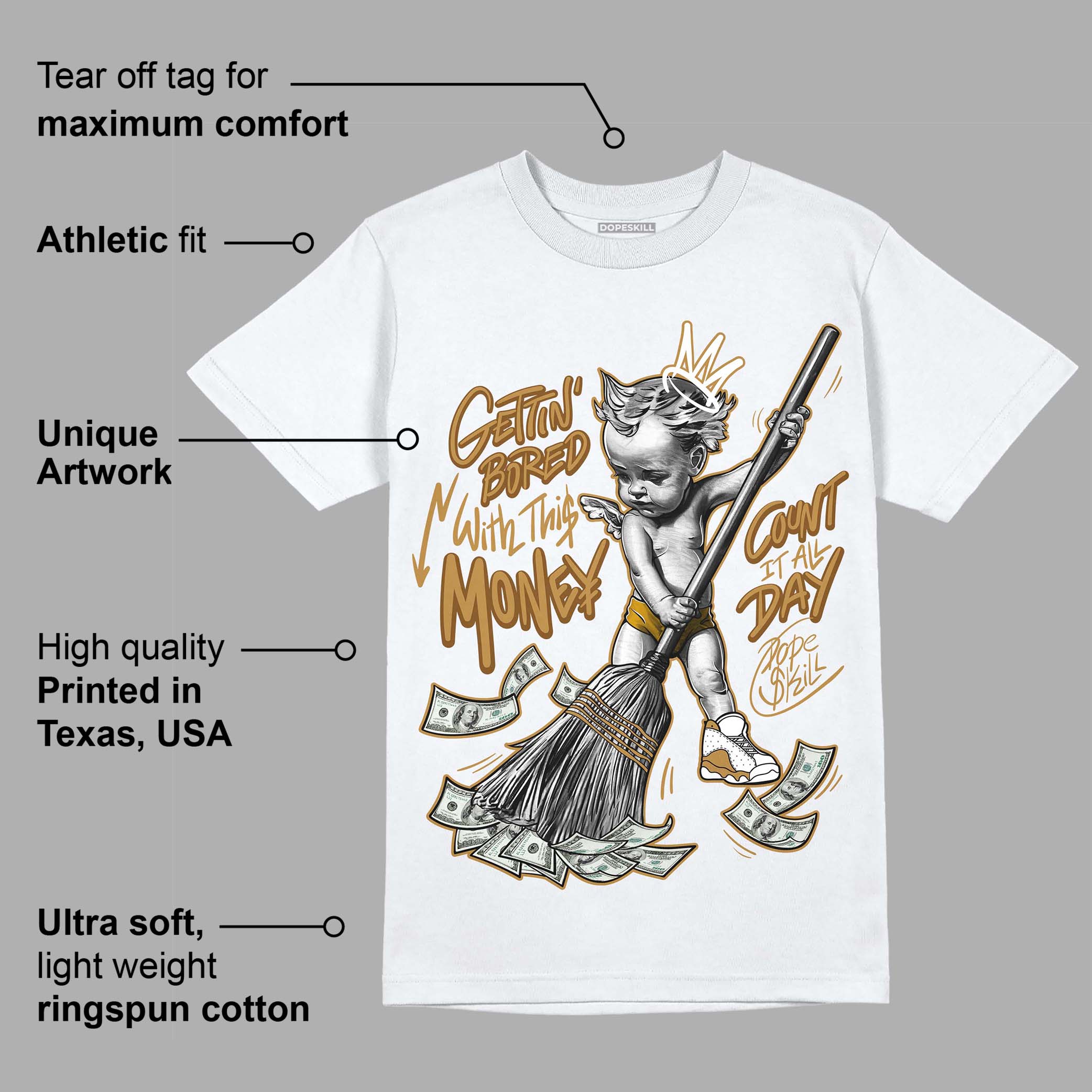 Wheat 13s superstreetwear T-Shirt Gettin Bored With This Money Graphic