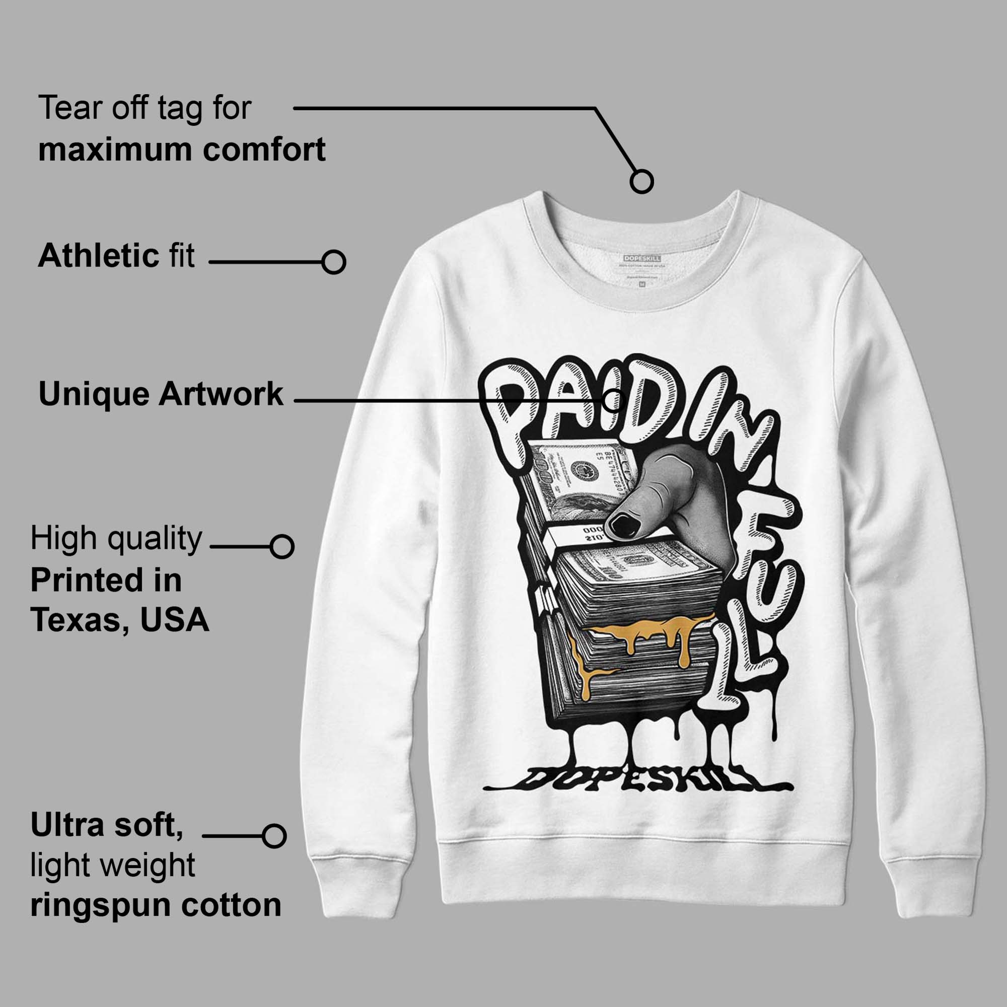 Gratitude 11s superstreetwear Sweatshirt Paid In Full Graphic