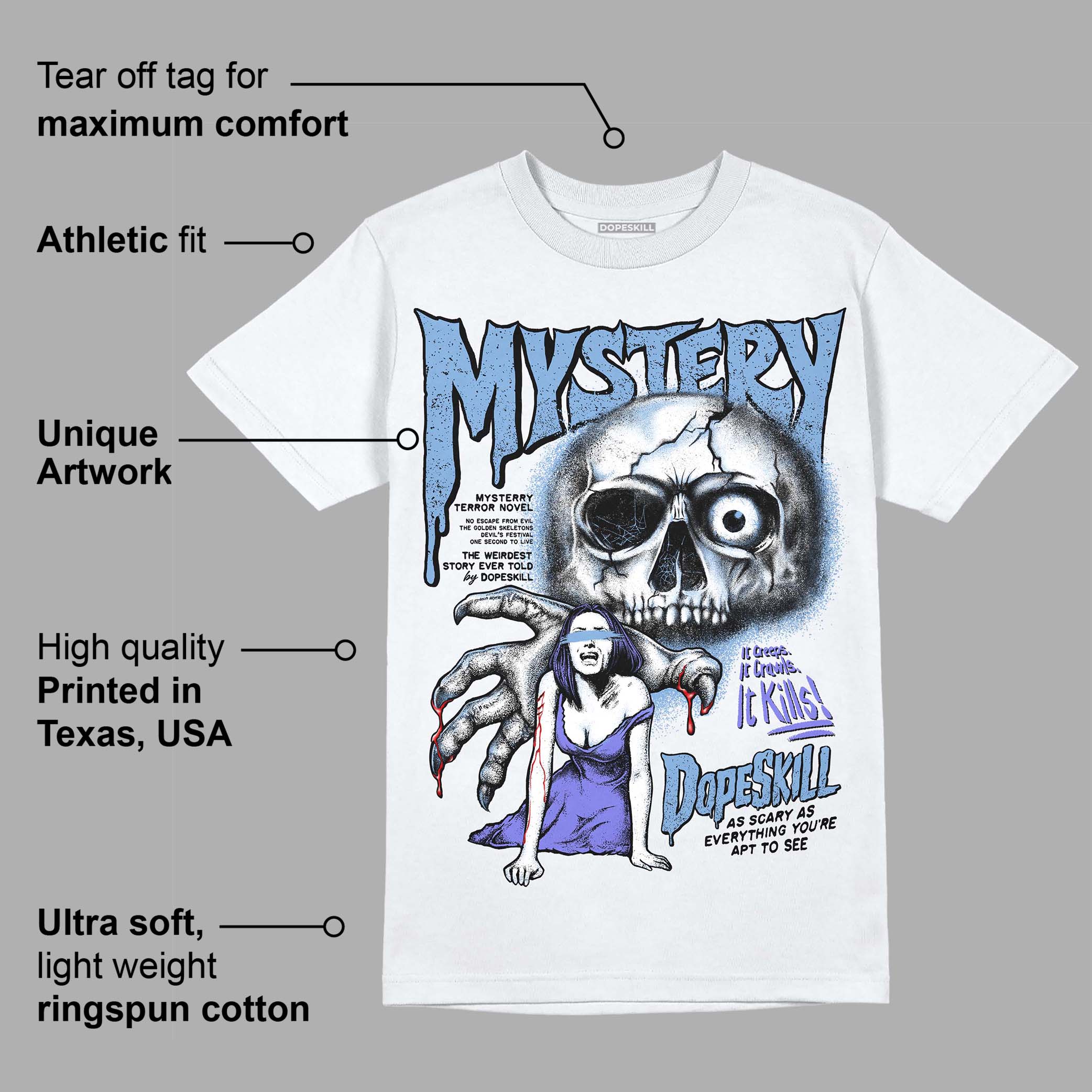 University Blue Collection superstreetwear T-Shirt Mystery Ghostly Grasp Graphic