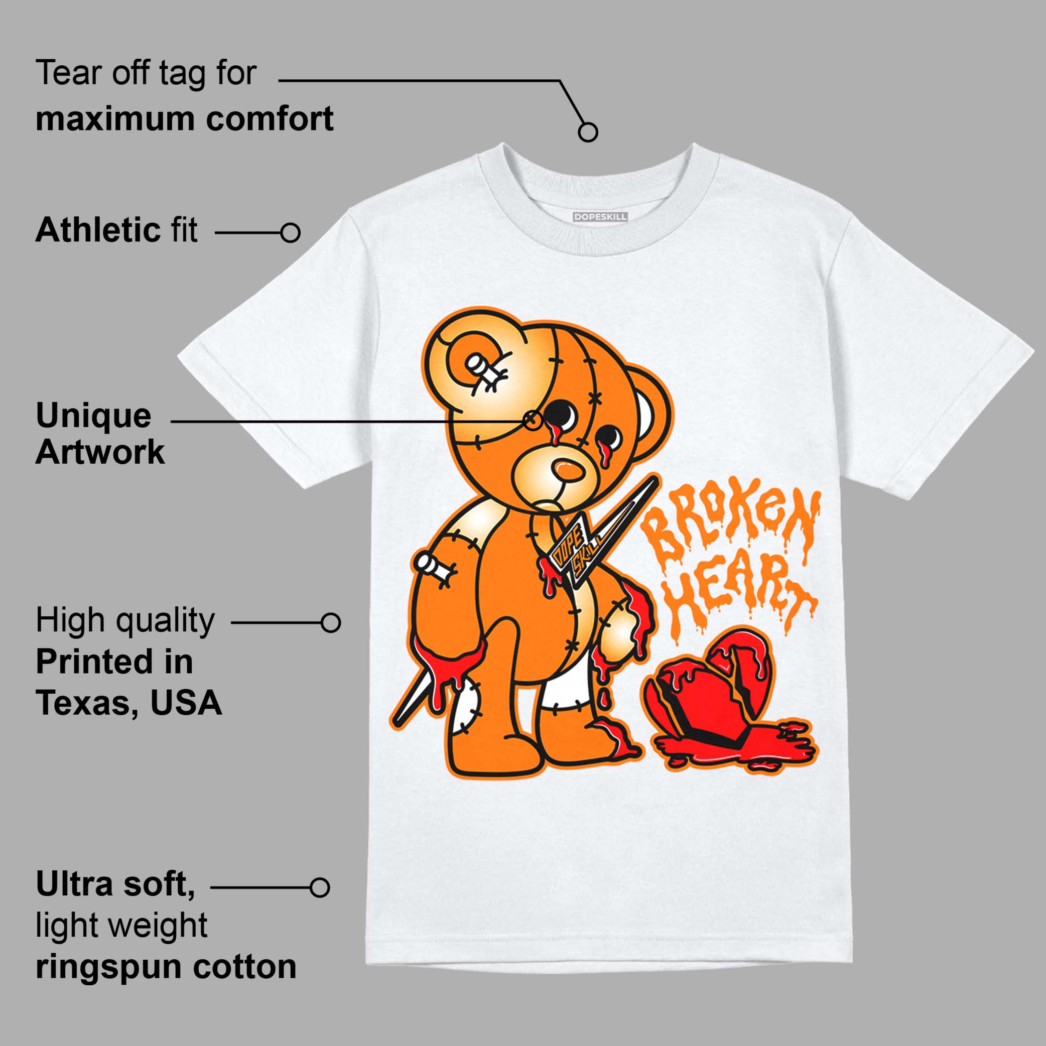 Dunk Low Magma Orange superstreetwear T-Shirt Broken Heart Graphic