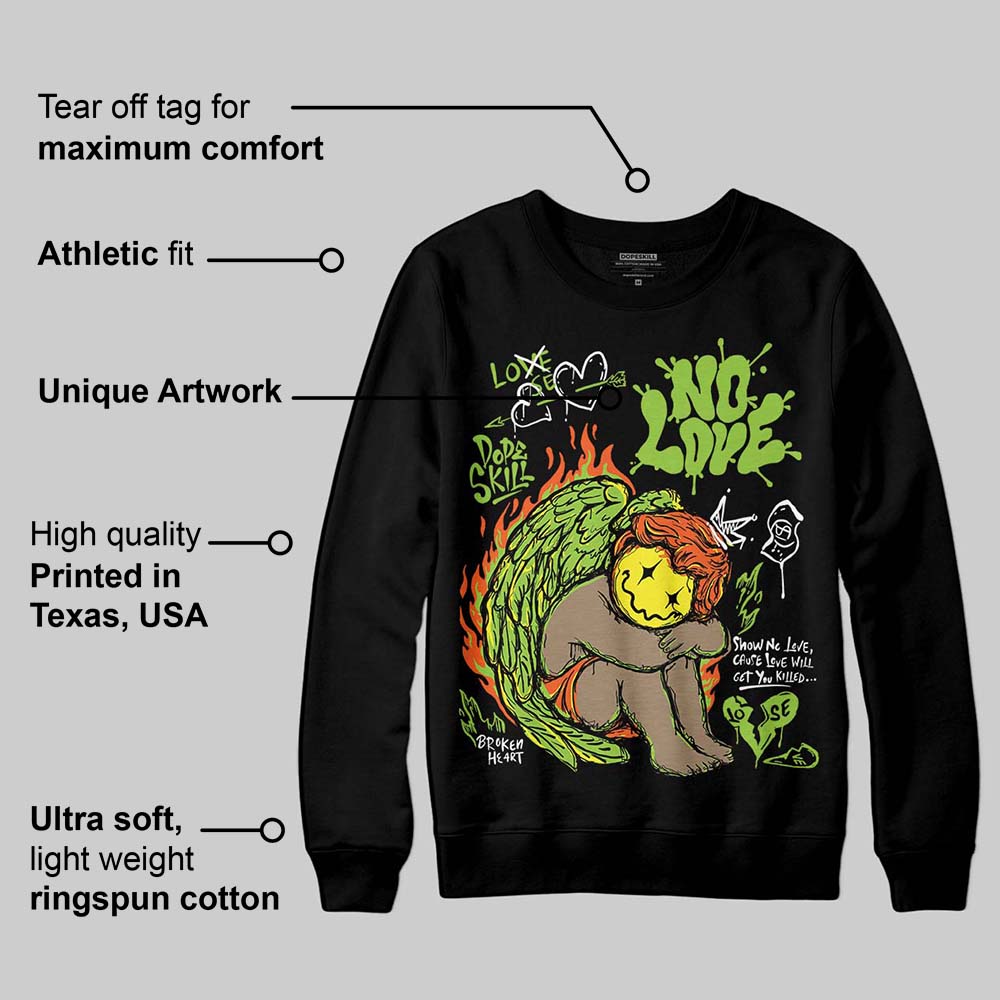 Neon Green Collection superstreetwear Sweatshirt No Love Graphic