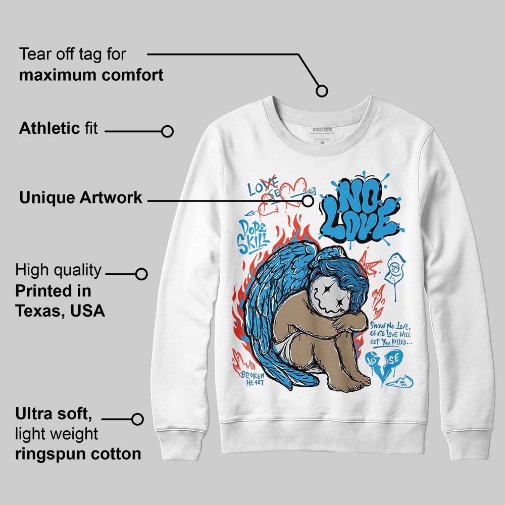Military Blue 4s superstreetwear Sweatshirt No Love Graphic