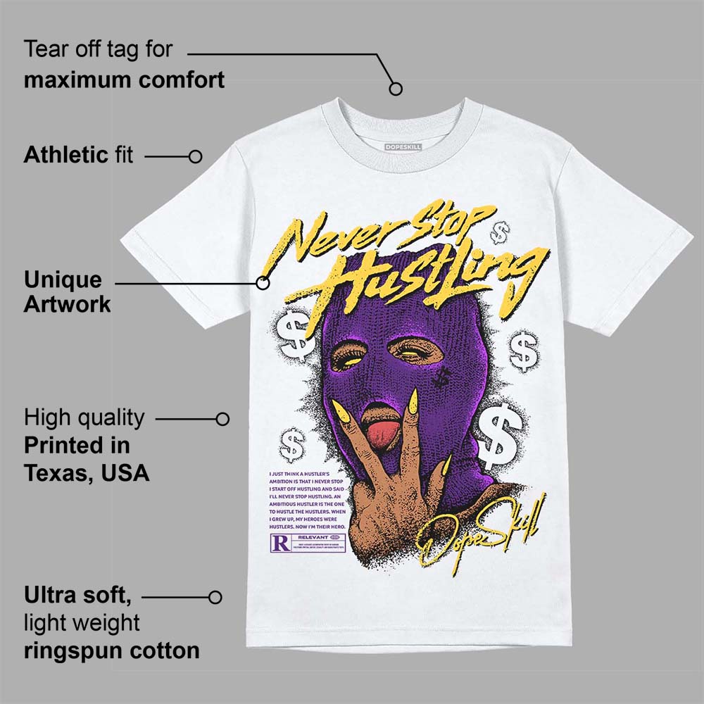 Field Purple 12s superstreetwear T-Shirt Never Stop Hustling Graphic
