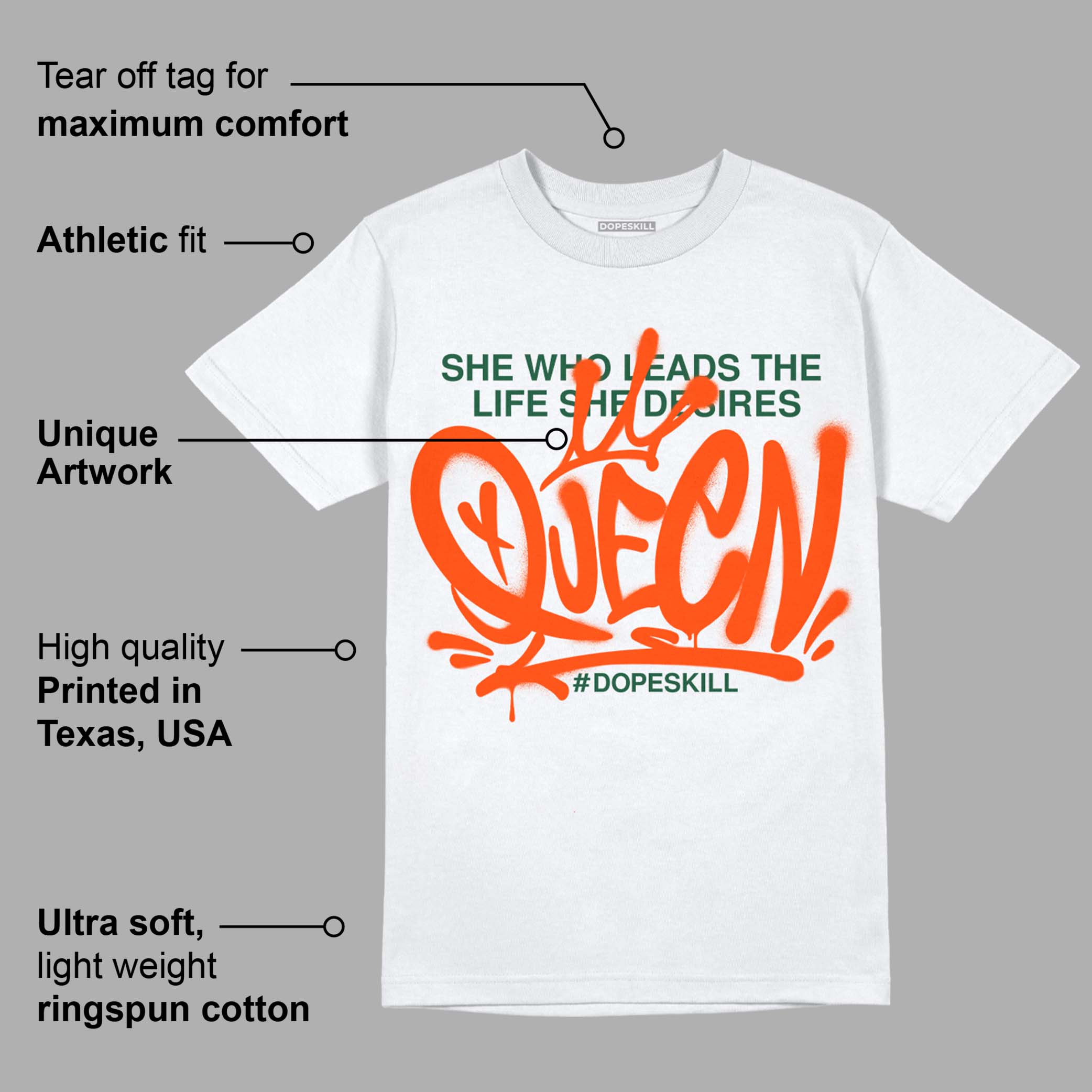 Dunk Low Team Dark Green Orange superstreetwear T-Shirt Queen Graphic