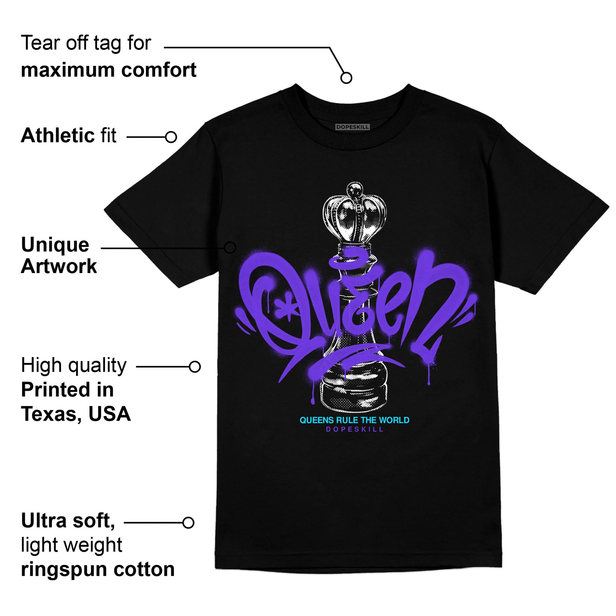 Aqua 6s superstreetwear T-Shirt Queen Chess Graphic