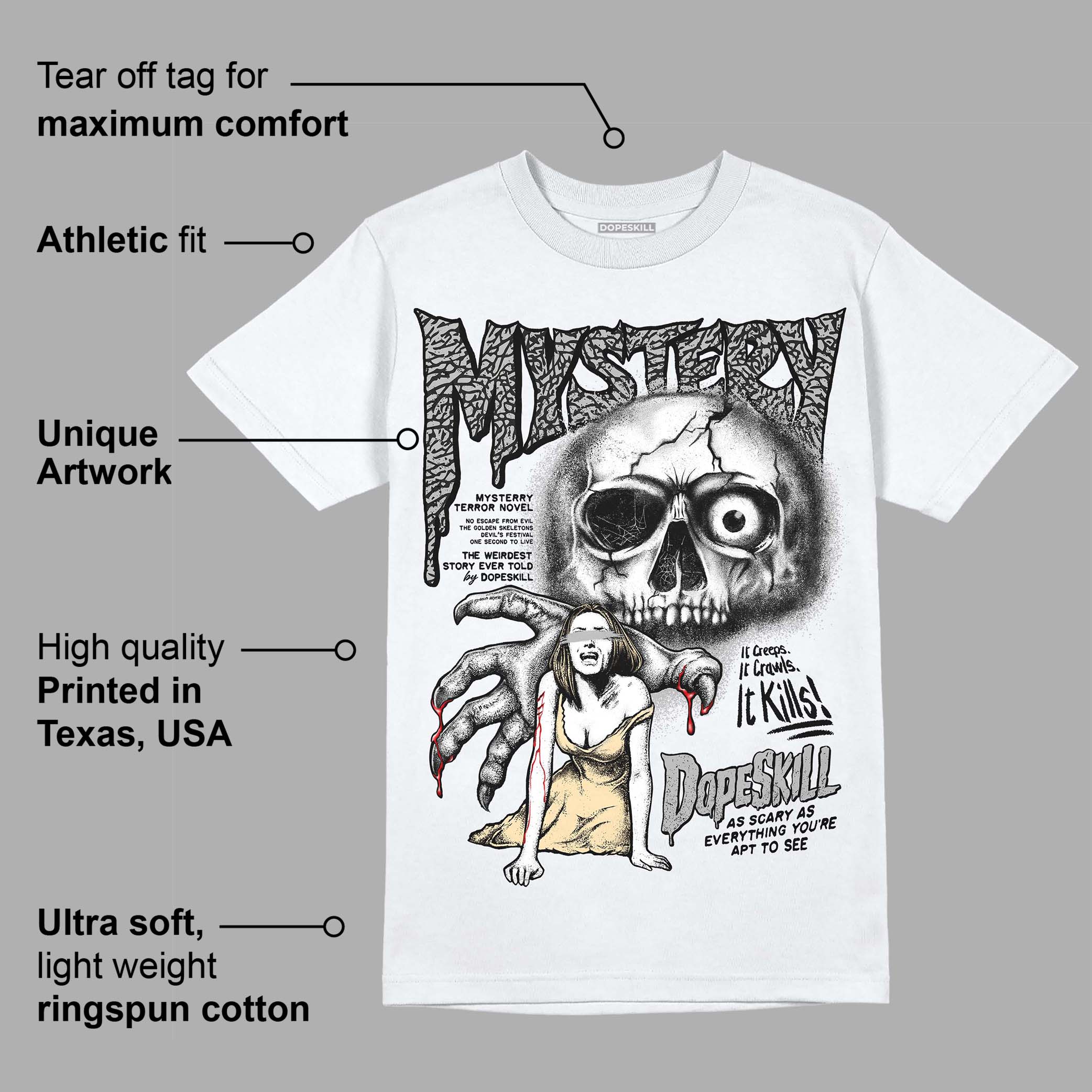 Off Noir 3s superstreetwear T-Shirt Mystery Ghostly Grasp Graphic