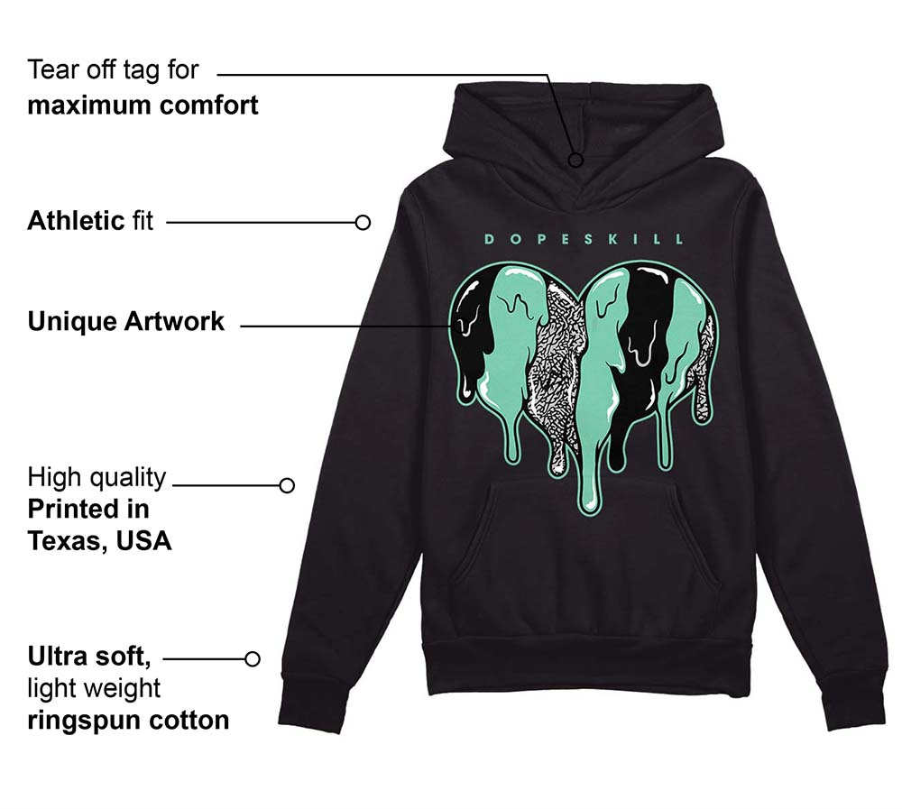 Green Glow 3s superstreetwear Hoodie Sweatshirt Slime Drip Heart Graphic