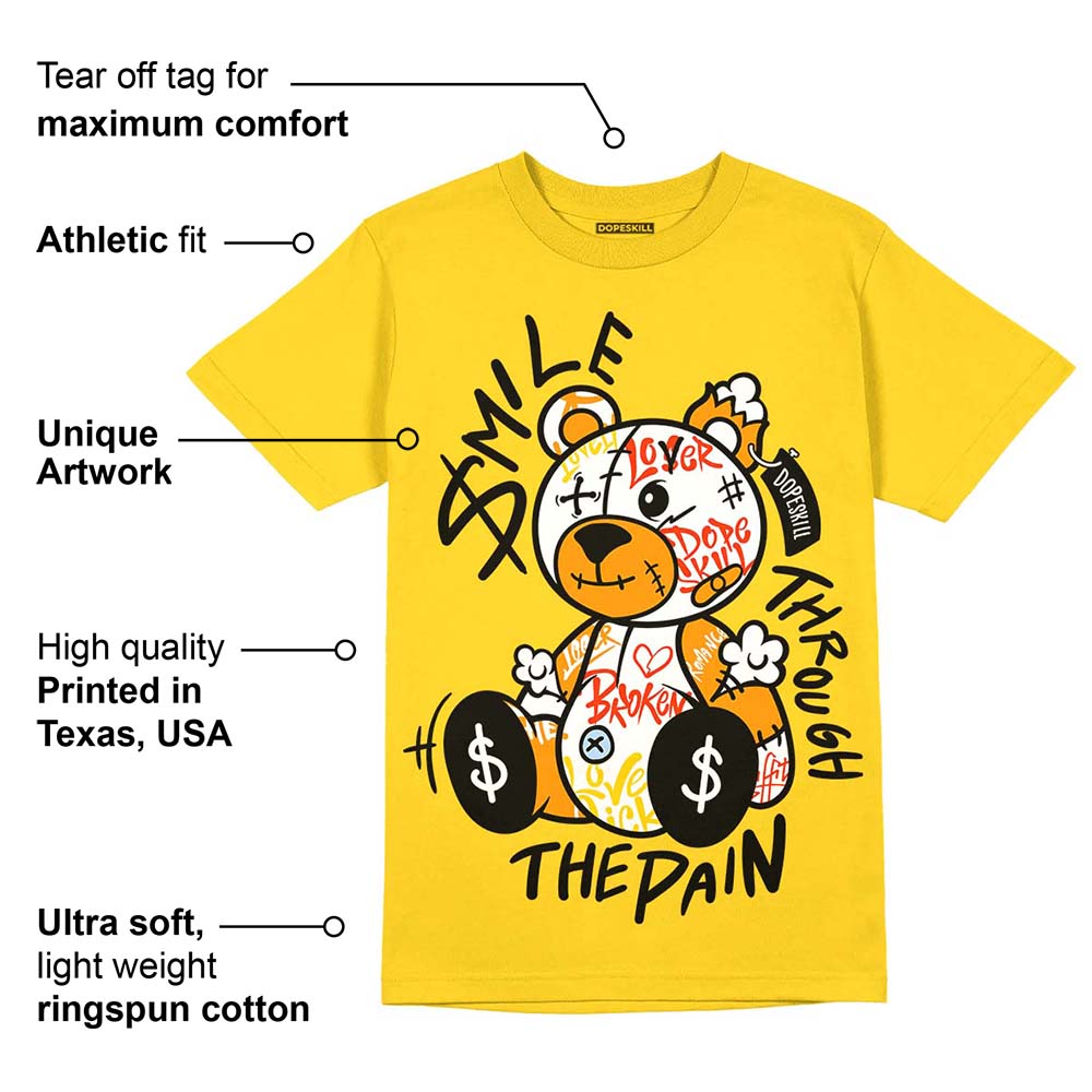Yellow Ochre 6s superstreetwear Yellow T-shirt Smile Through The Pain Graphic