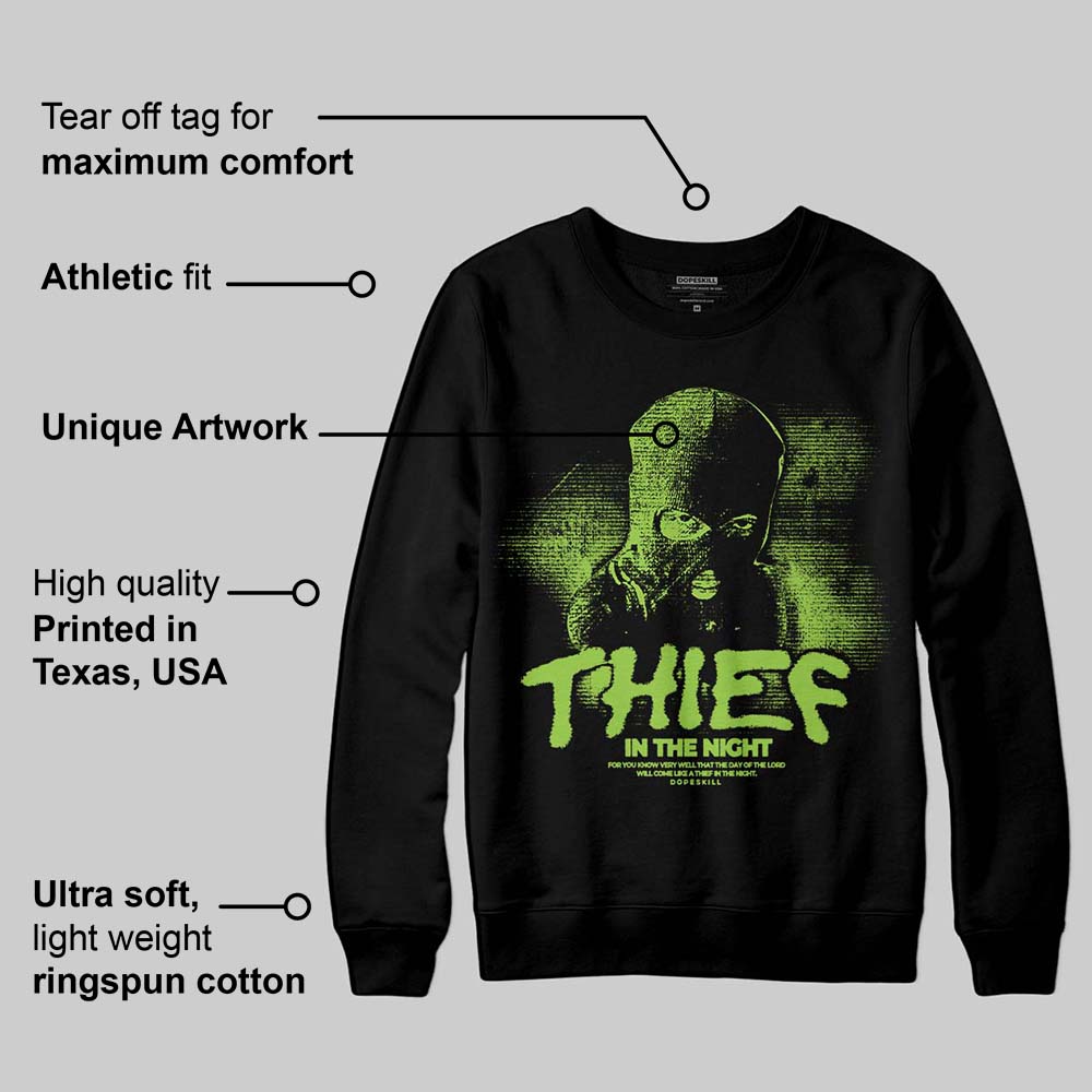 Neon Green Collection superstreetwear Sweatshirt Thief In The Night Graphic