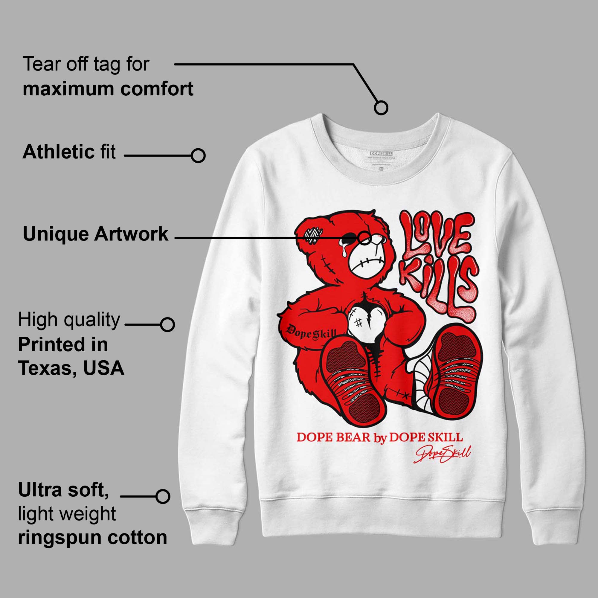 Cherry 12s superstreetwear Sweatshirt Love Kills Graphic
