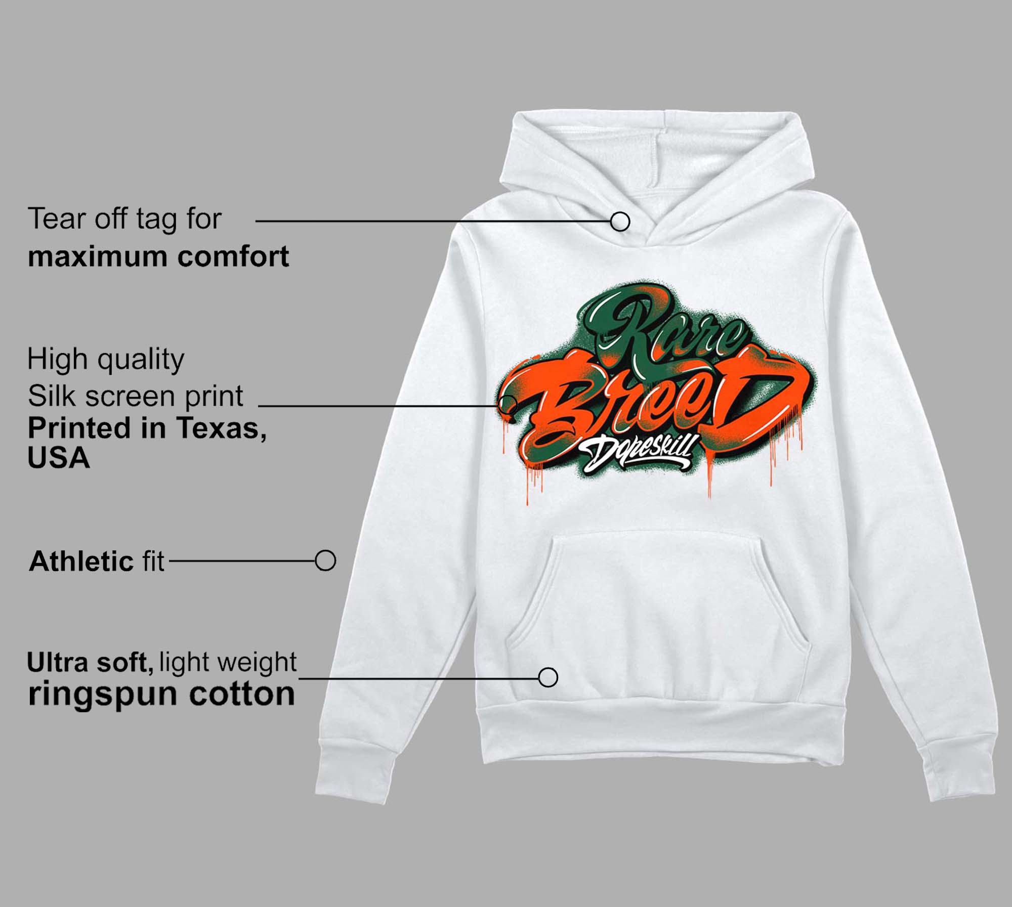 Dunk Low Team Dark Green Orange superstreetwear Hoodie Sweatshirt Rare Breed Type Graphic
