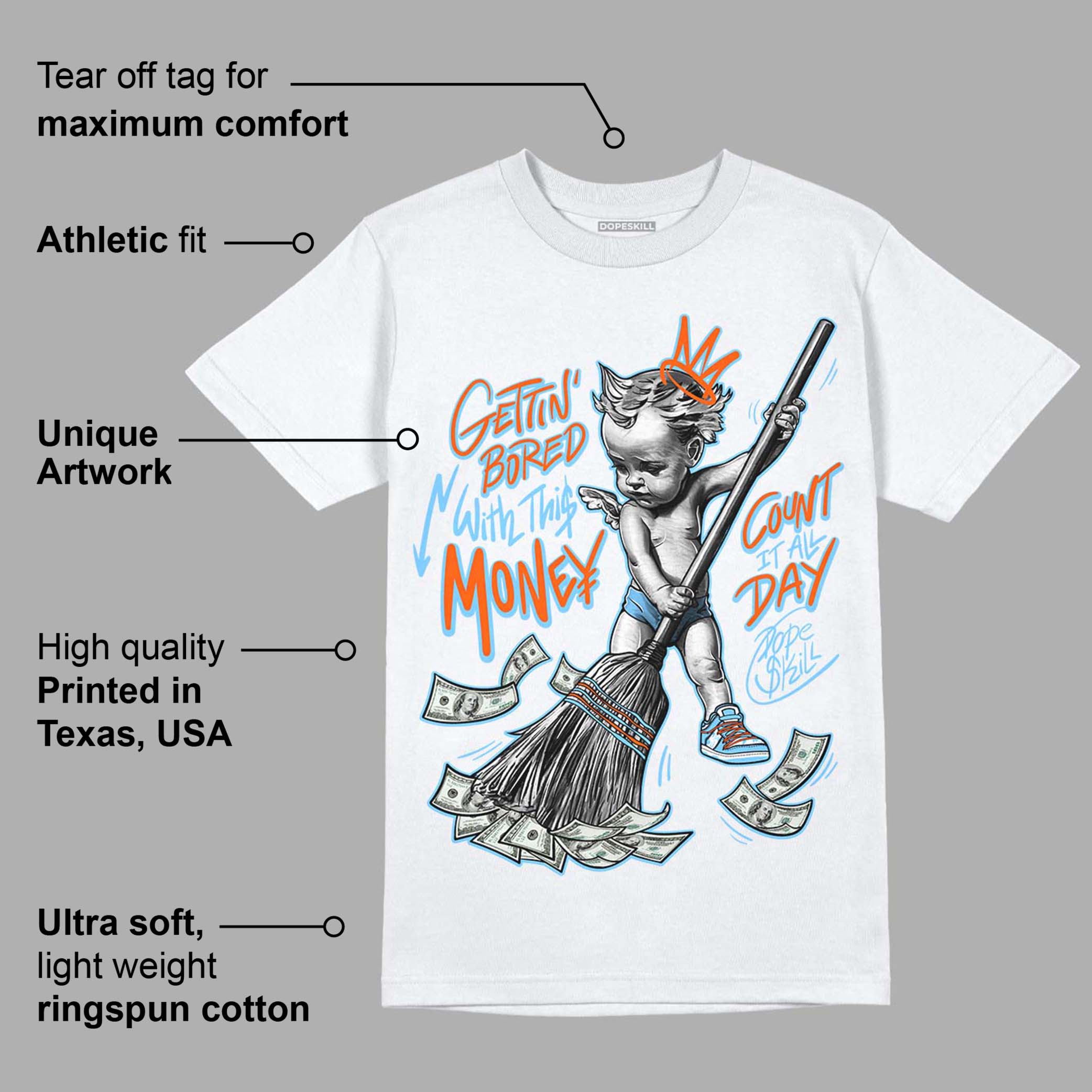 Dunk Low Futura University Blue superstreetwear T-Shirt Gettin Bored With This Money Graphic