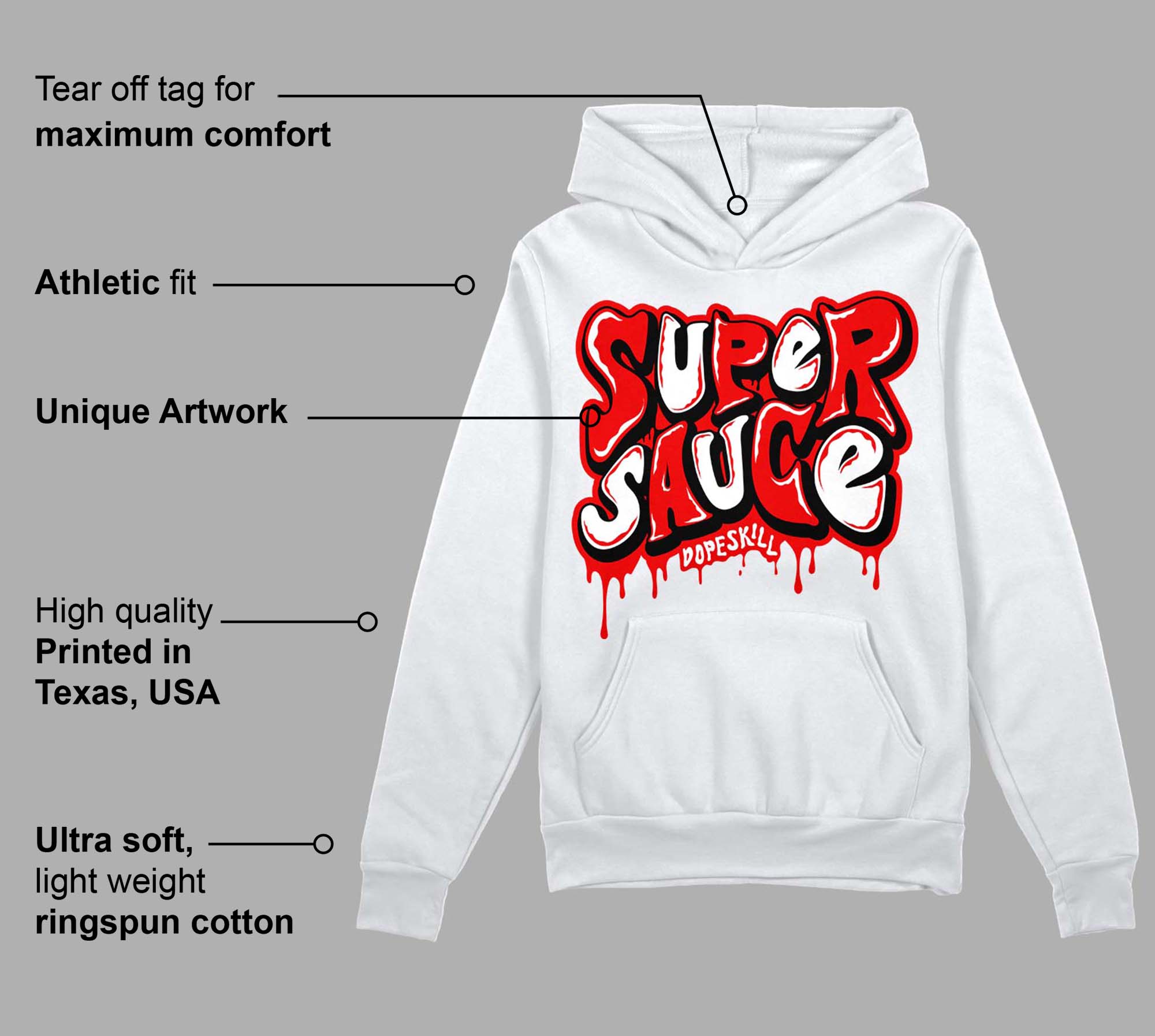 Cherry 12s superstreetwear Hoodie Sweatshirt Super Sauce Graphic