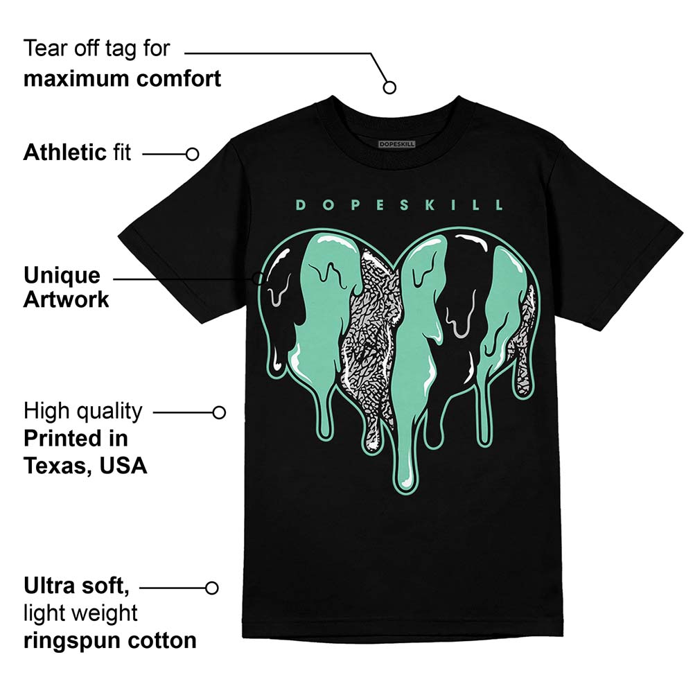 Green Glow 3s superstreetwear T-Shirt Slime Drip Heart Graphic