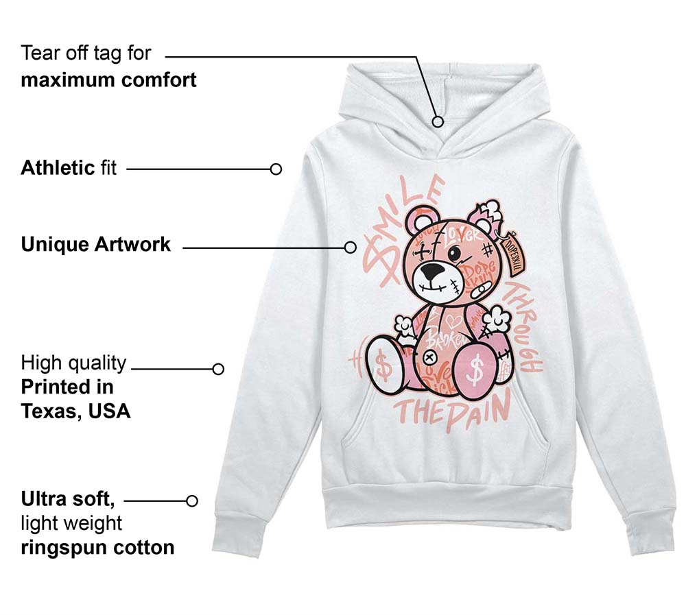 Legend Pink 11s superstreetwear Hoodie Sweatshirt Smile Through The Pain Graphic