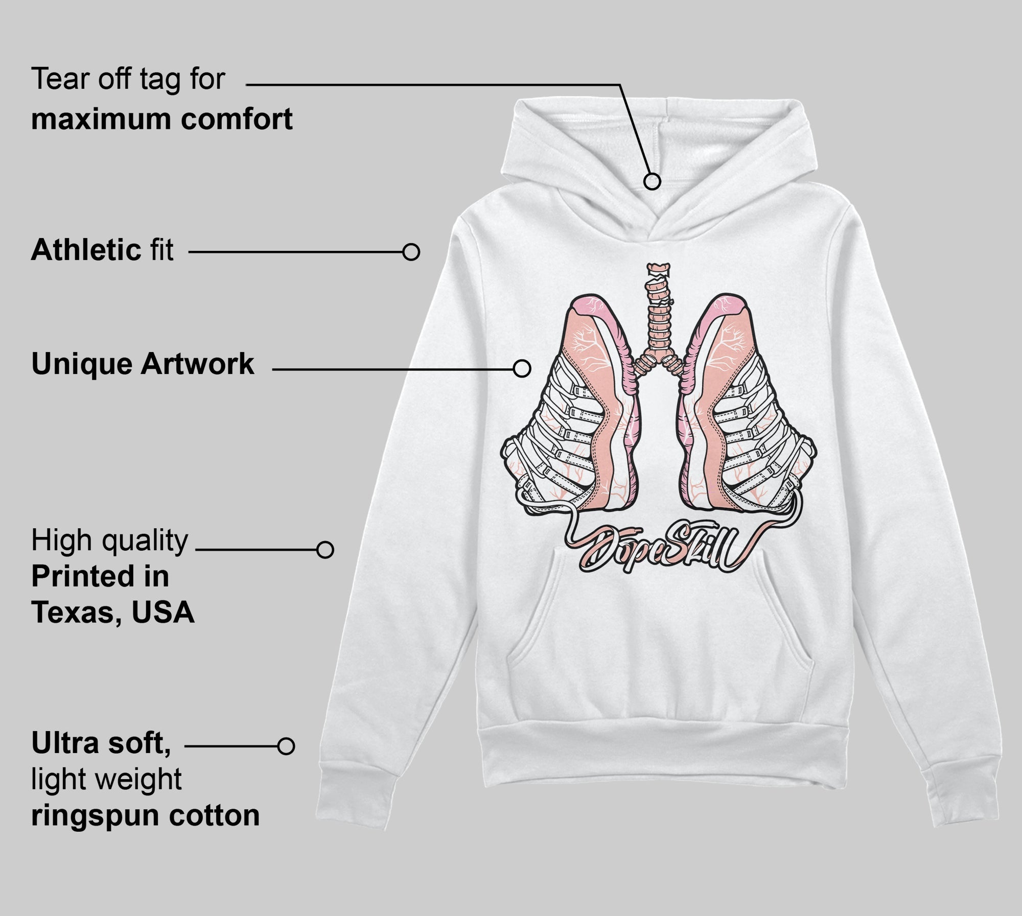 Legend Pink 11s superstreetwear Hoodie Sweatshirt Breathe Graphic