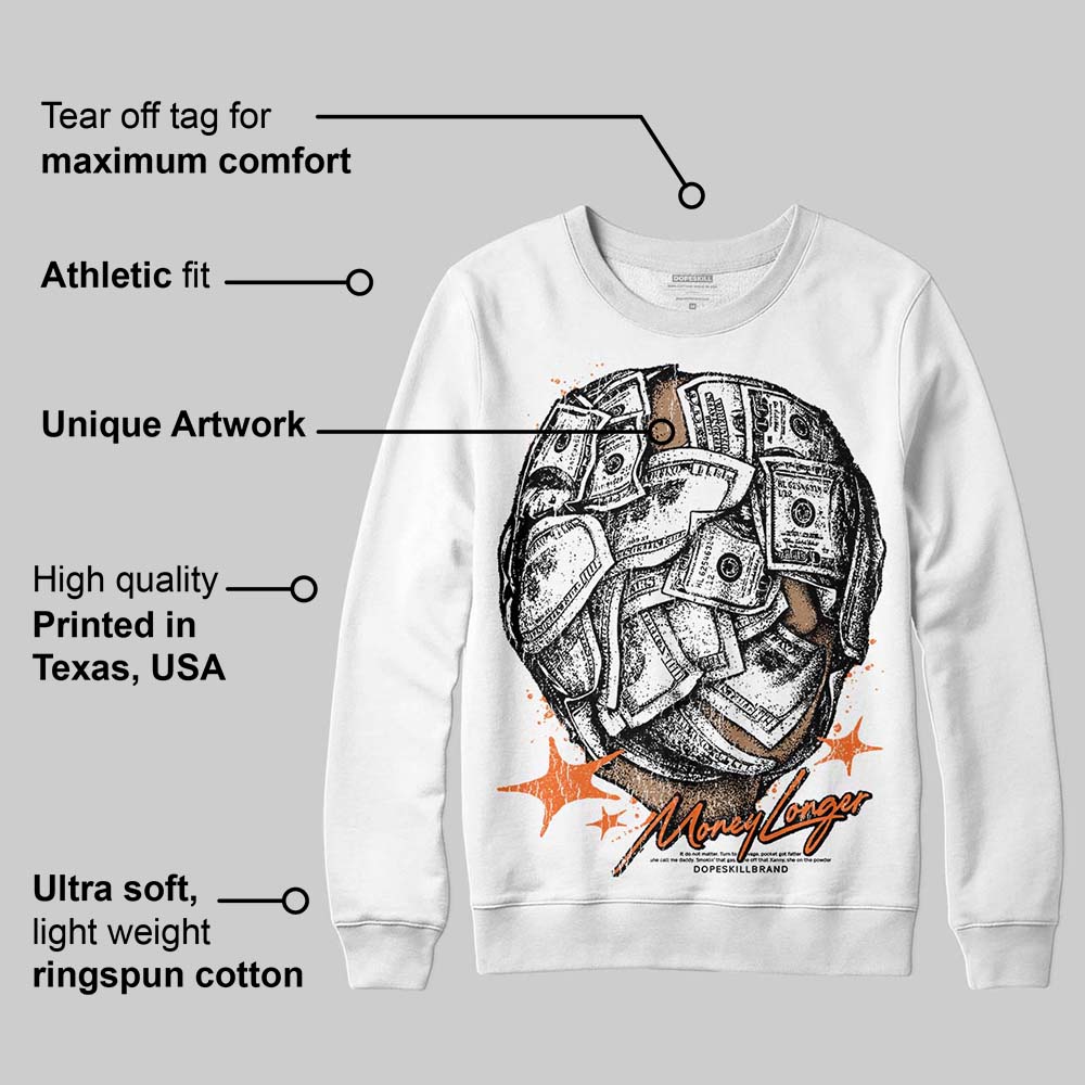 Orange Black White superstreetwear Sweatshirt Money Longer Graphic