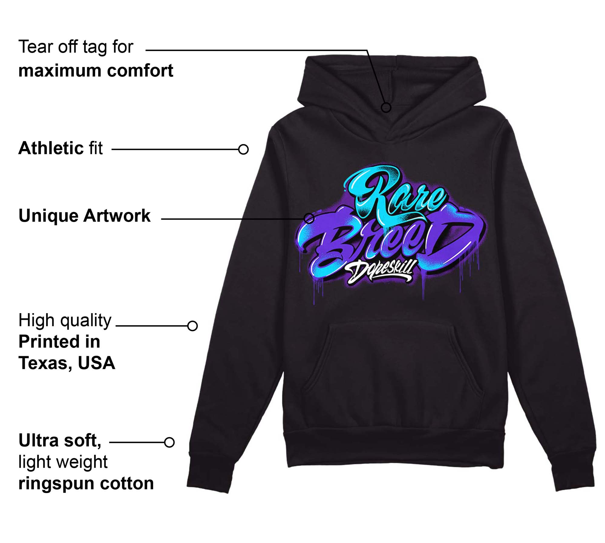 Aqua 6s superstreetwear Hoodie Sweatshirt Rare Breed Type Graphic