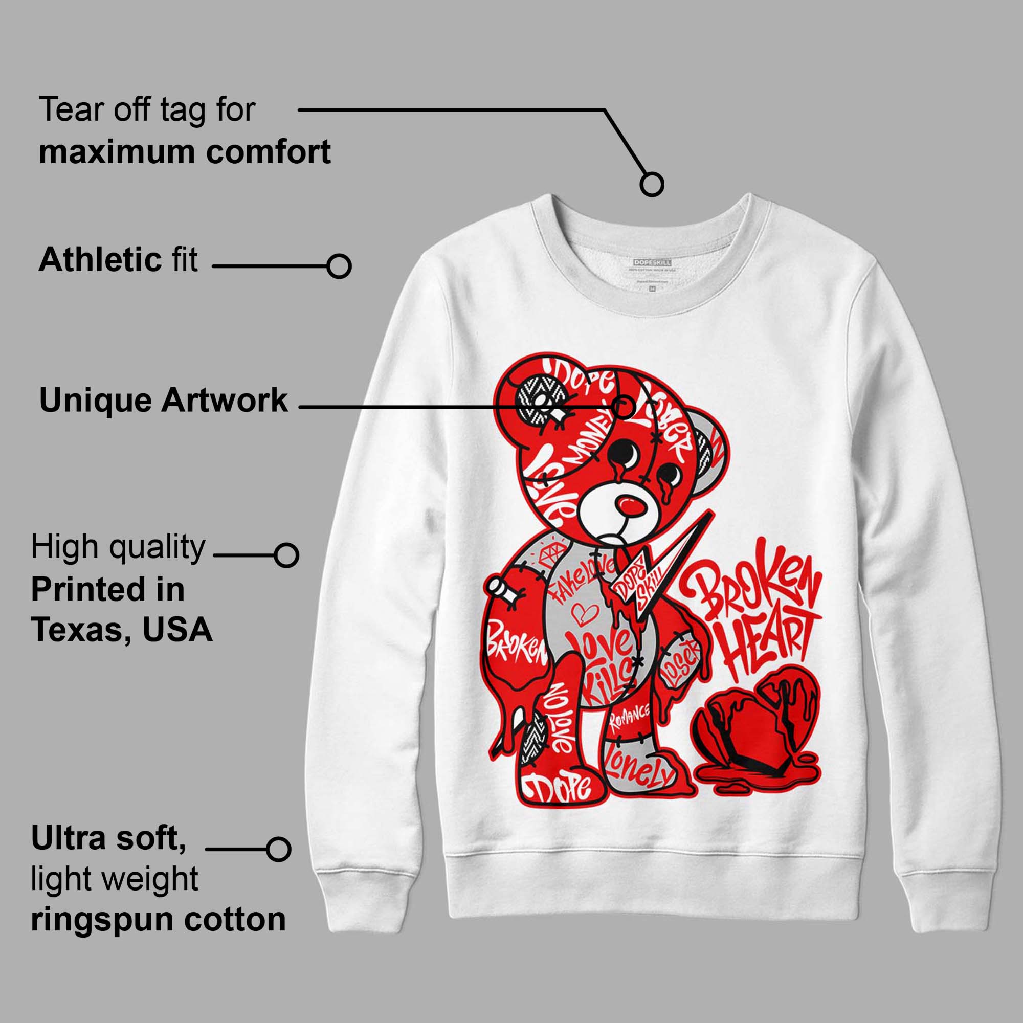 Cherry 12s superstreetwear Sweatshirt Broken Heart Graphic