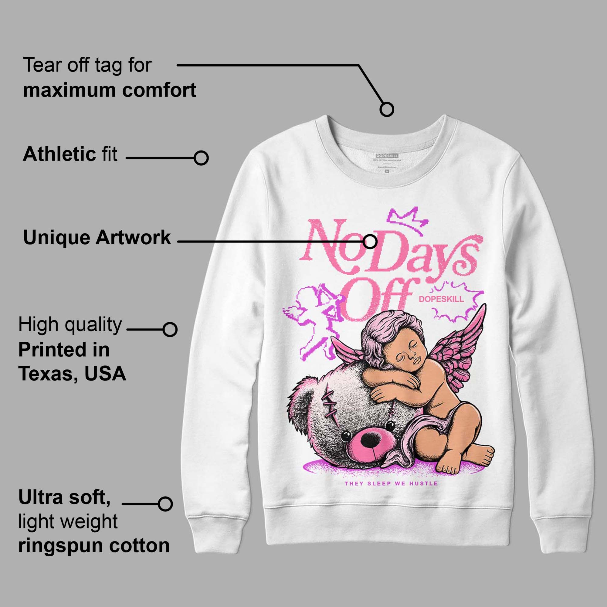 Dunk Low Pink Foam superstreetwear Sweatshirt New No Days Off Graphic