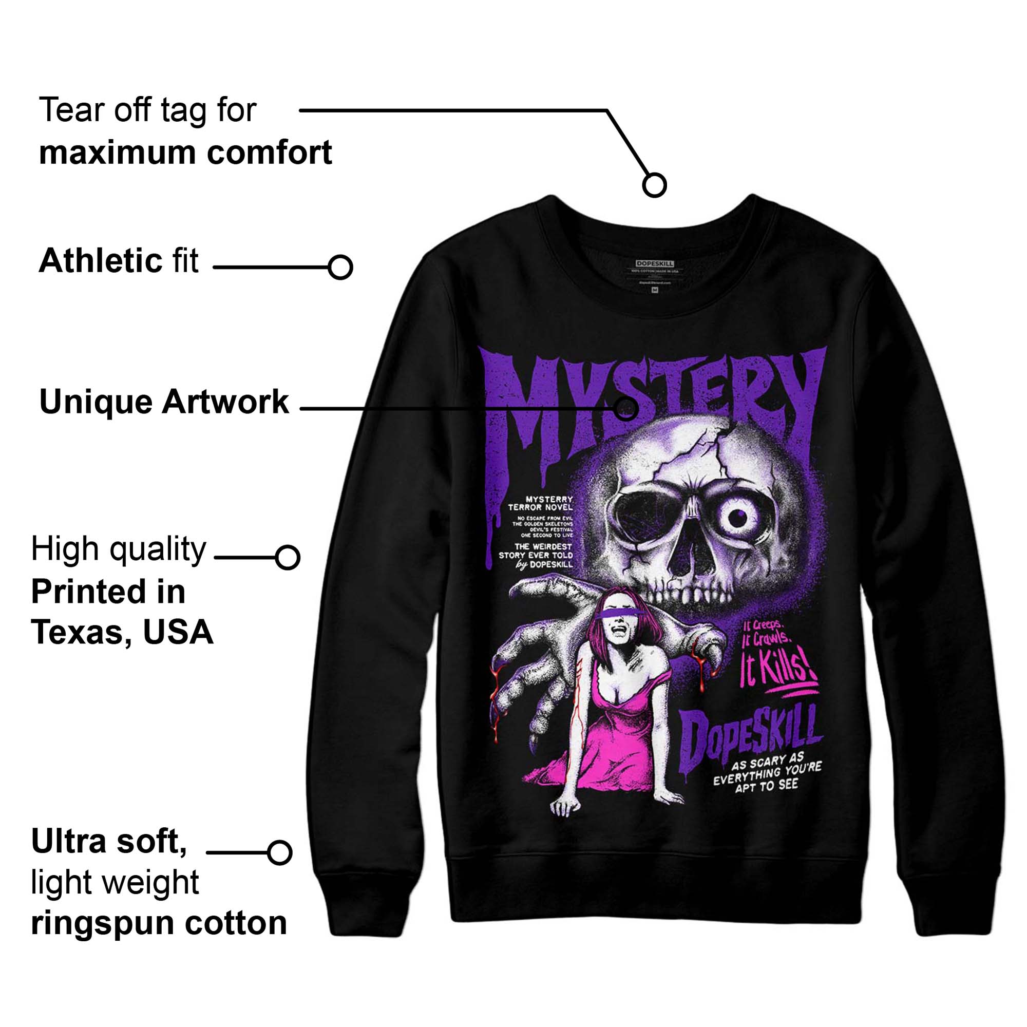 Court Purple 13s superstreetwear Sweatshirt Mystery Ghostly Grasp Graphic