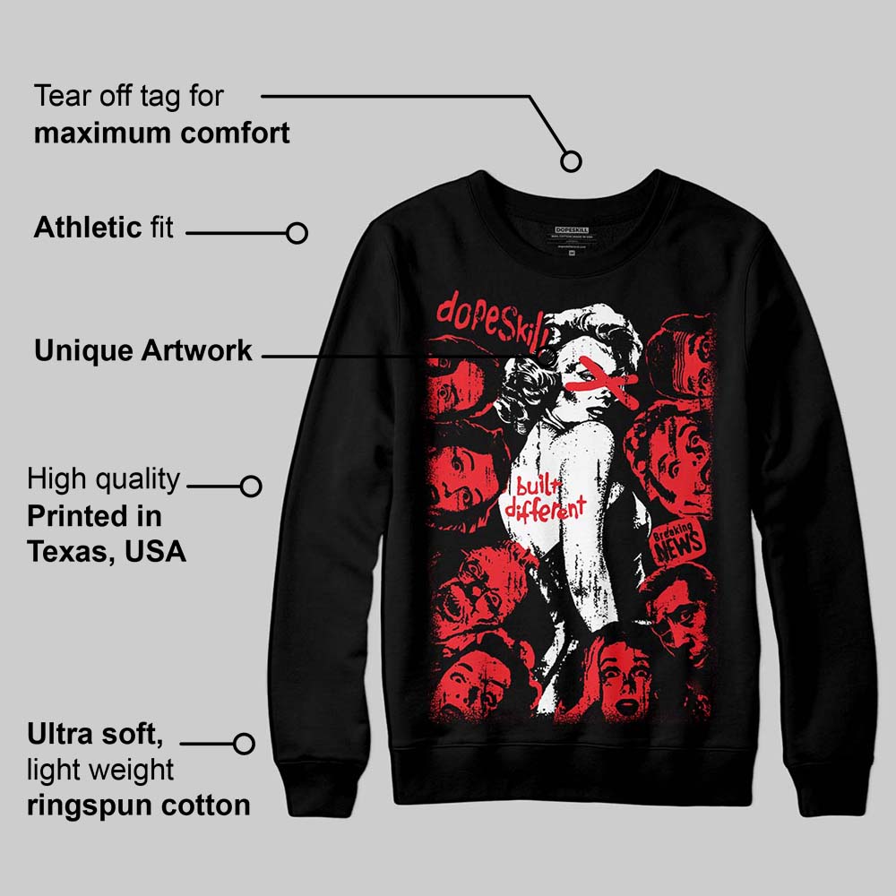 Red Collection superstreetwear Sweatshirt Built Different Graphic