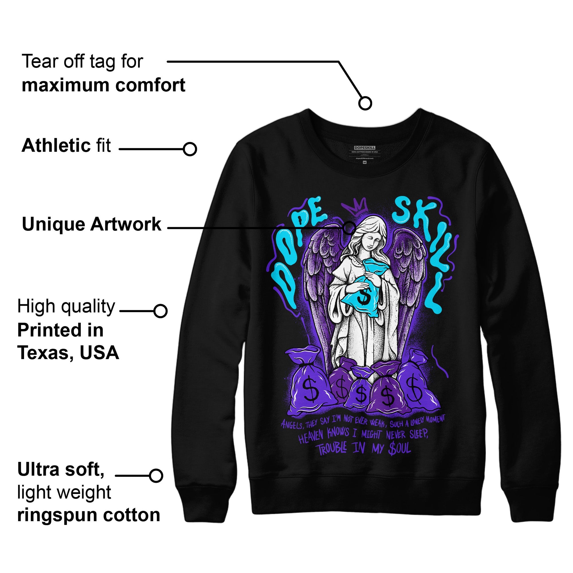 Aqua 6s superstreetwear Sweatshirt Angels Graphic