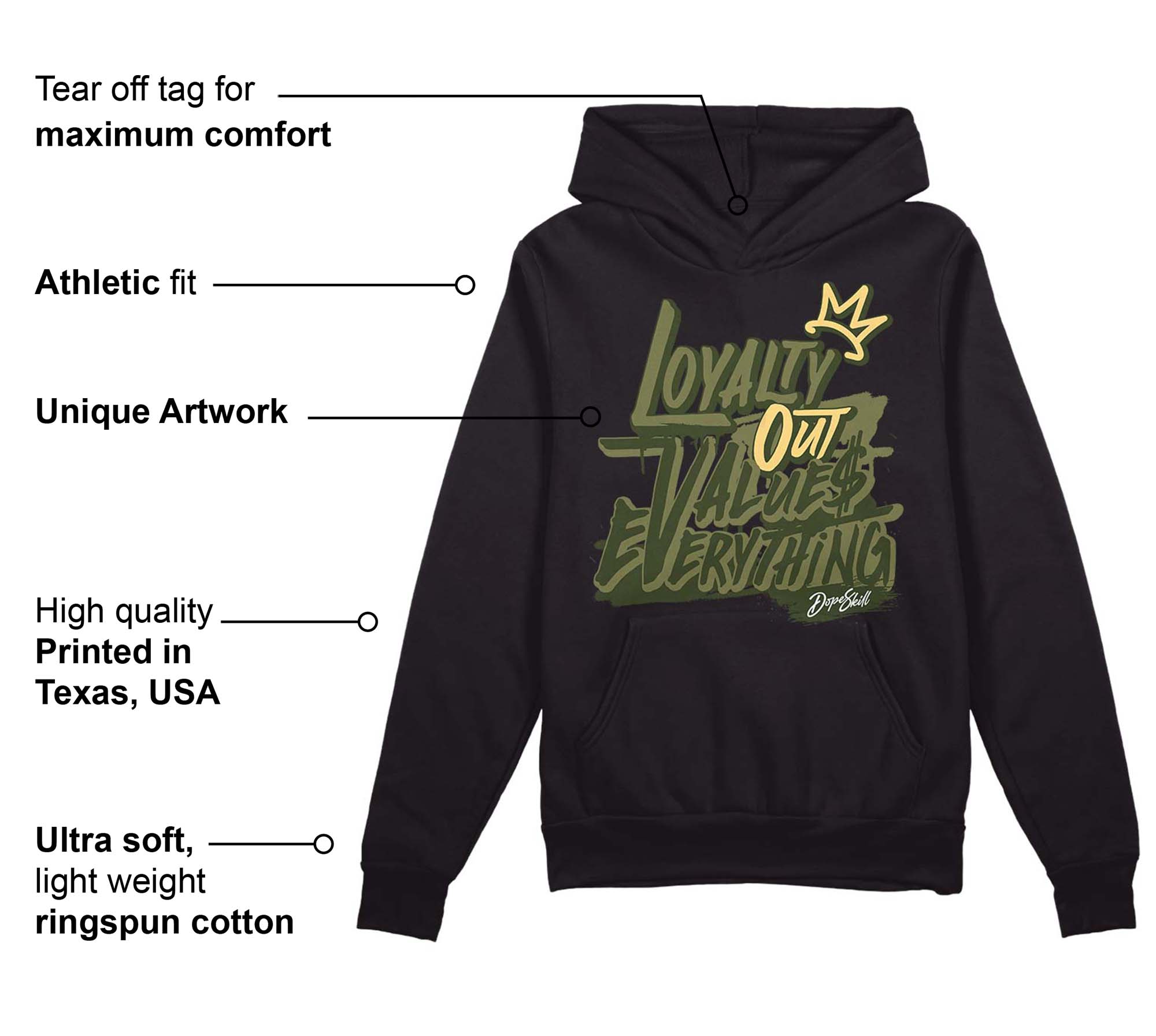 Craft Olive 4s superstreetwear Hoodie Sweatshirt LOVE Graphic